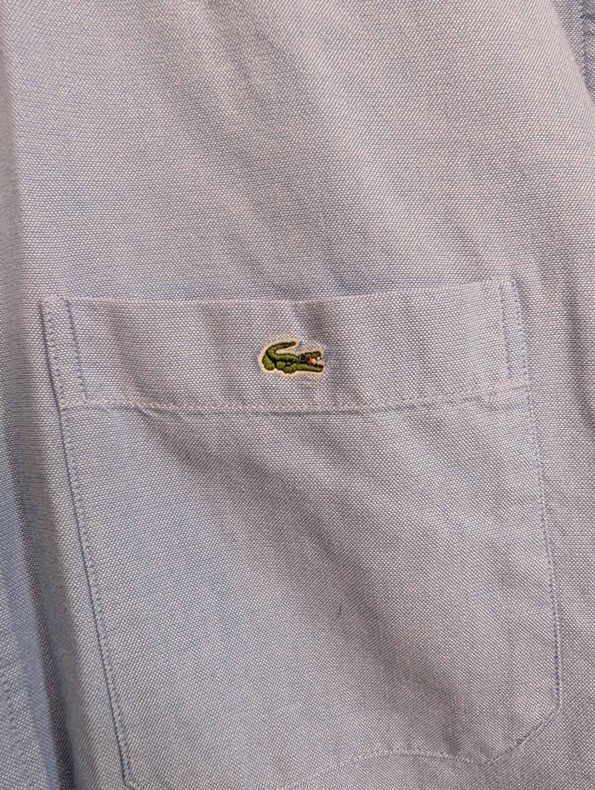 Lacoste Shirt Large Vintage Y2K Long Sleeve Blue Cotton