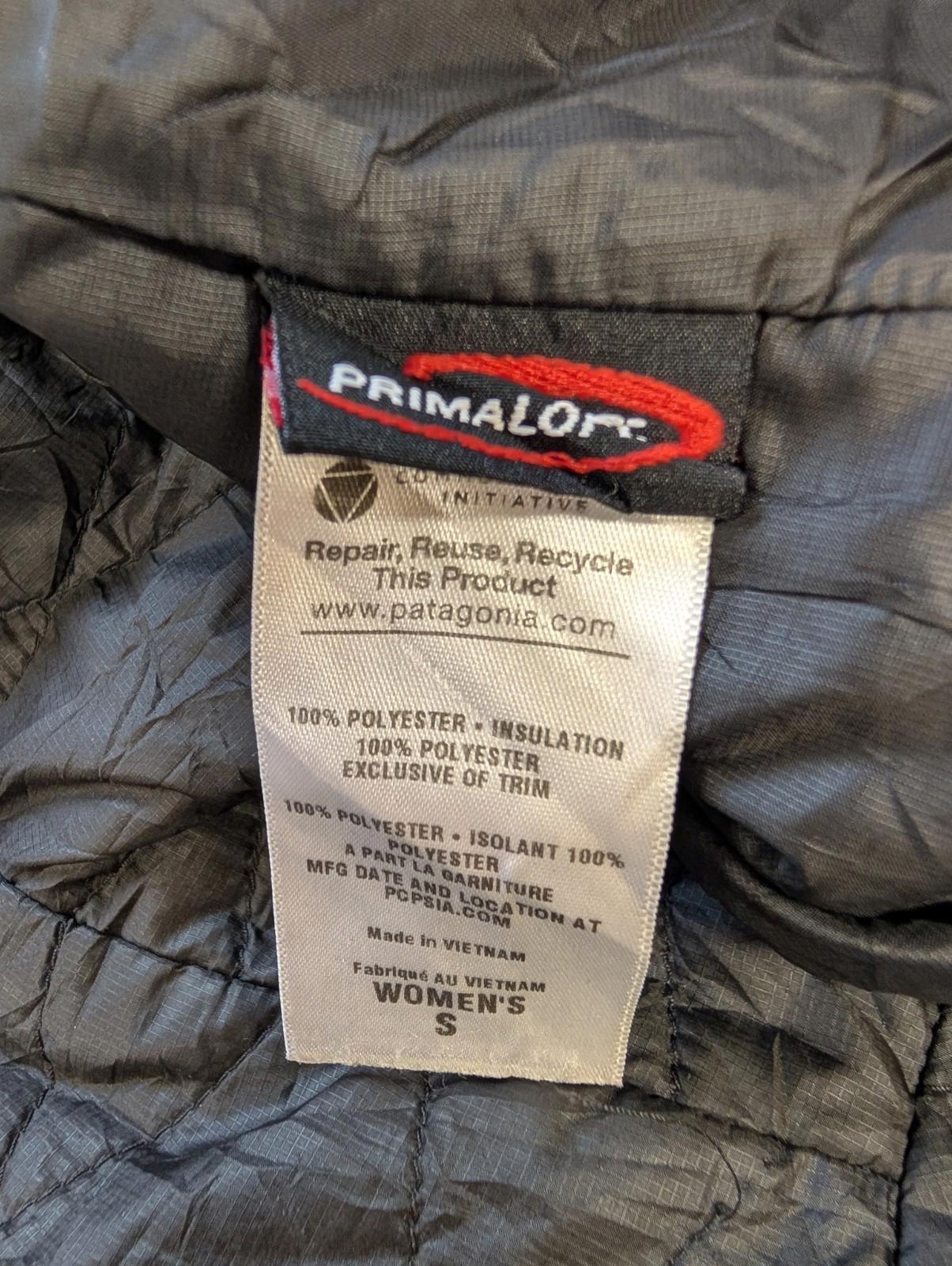 Patagonia Nano Puff Jacket Women Small Black Primaloft Zip Quilted Layer Coat