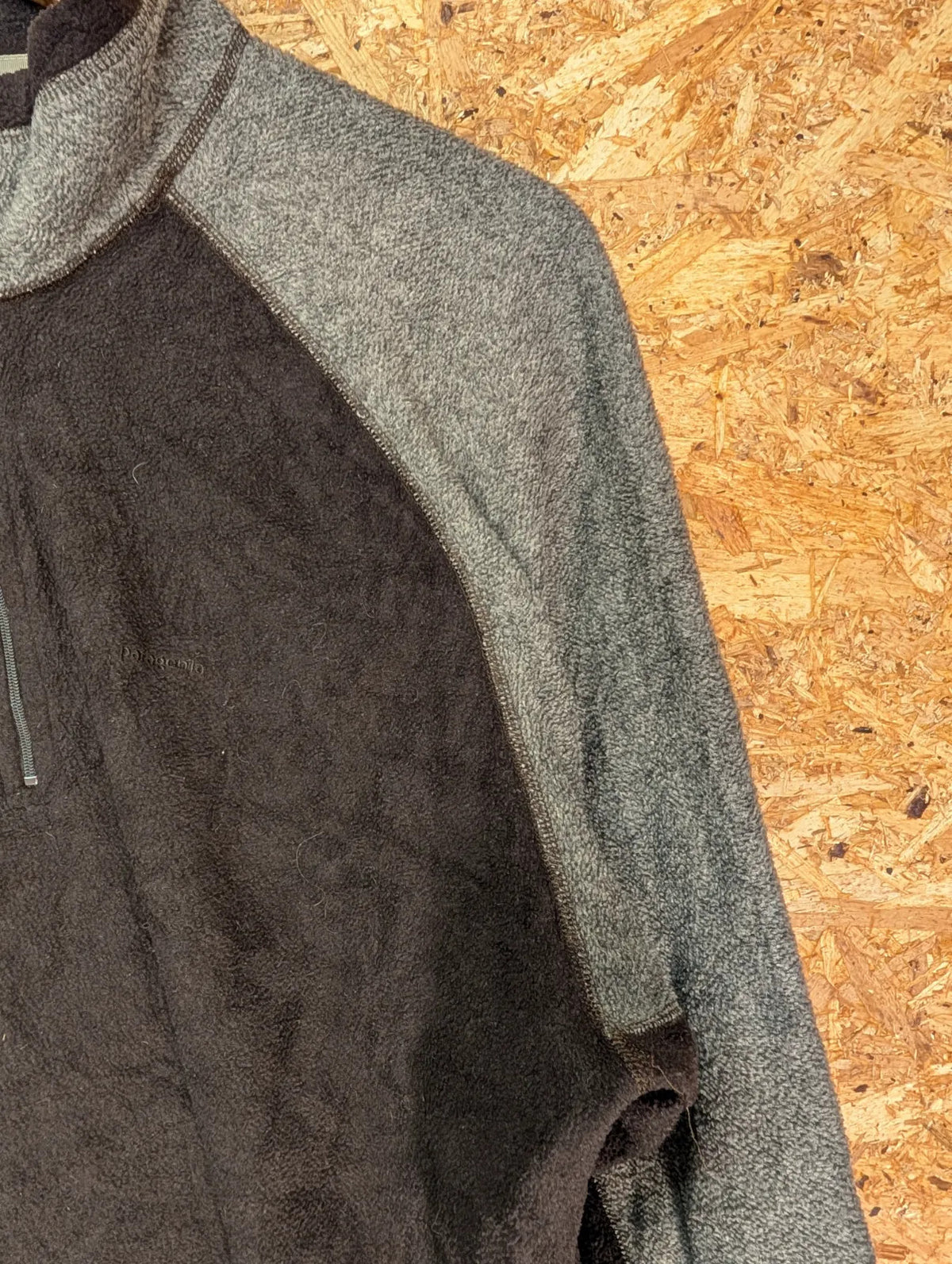 Patagonia Capilene 1/4 Zip Fleece Mens Large Brown Grey Lightweight