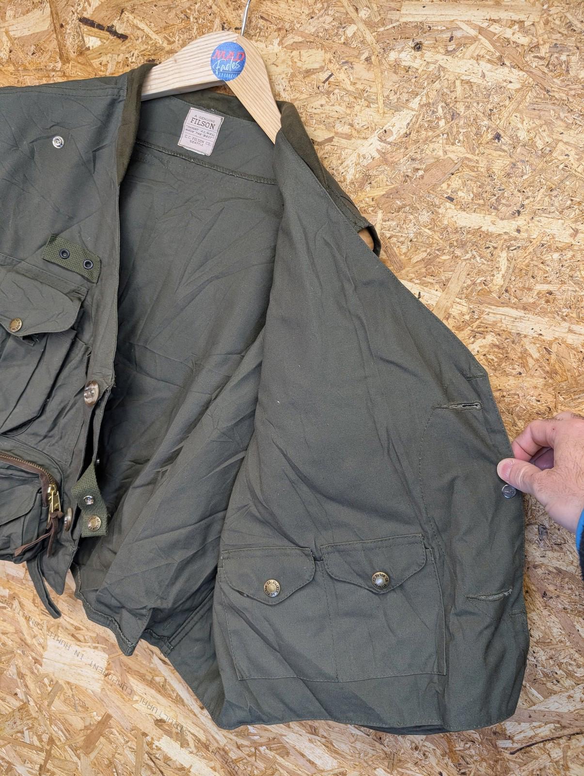 Filson Fly Fishing Vest Men XL USA Multi-Pocket Green Tactical Utility Spey