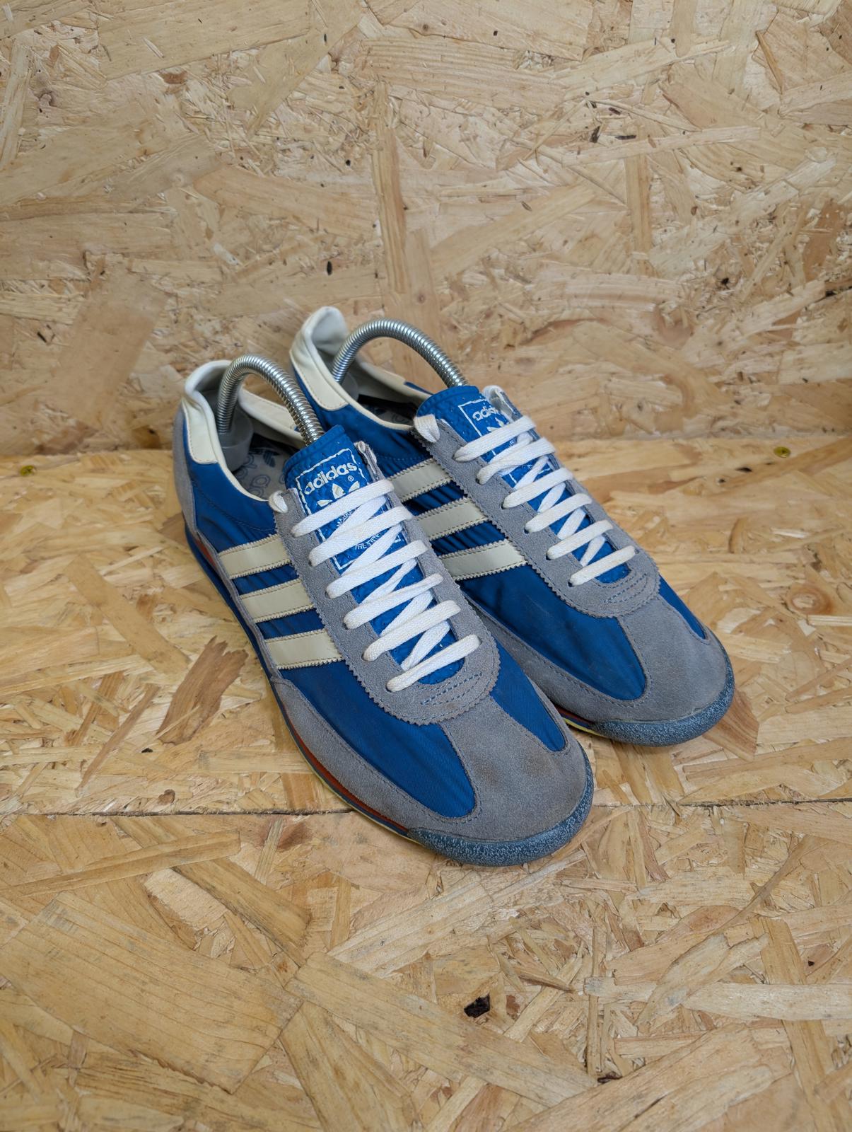 Retro Adidas Originals UK 9 EU 43 SL 72 VIN Vintage Blue White Red Lace Up