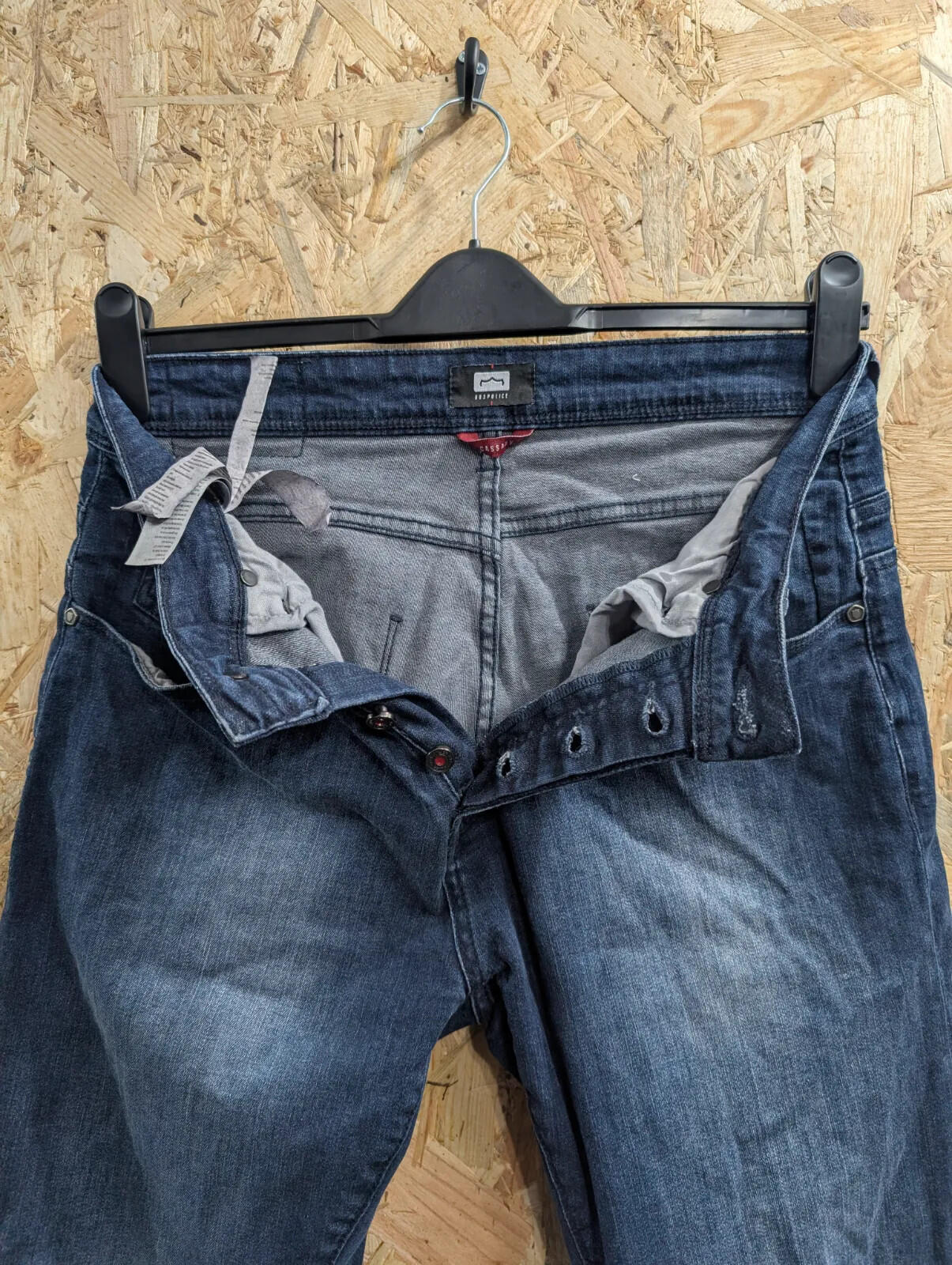 883 Police Cassady Jeans Mens W32 L34 Blue Dark Stretch Denim Slim Fit Zip Fly