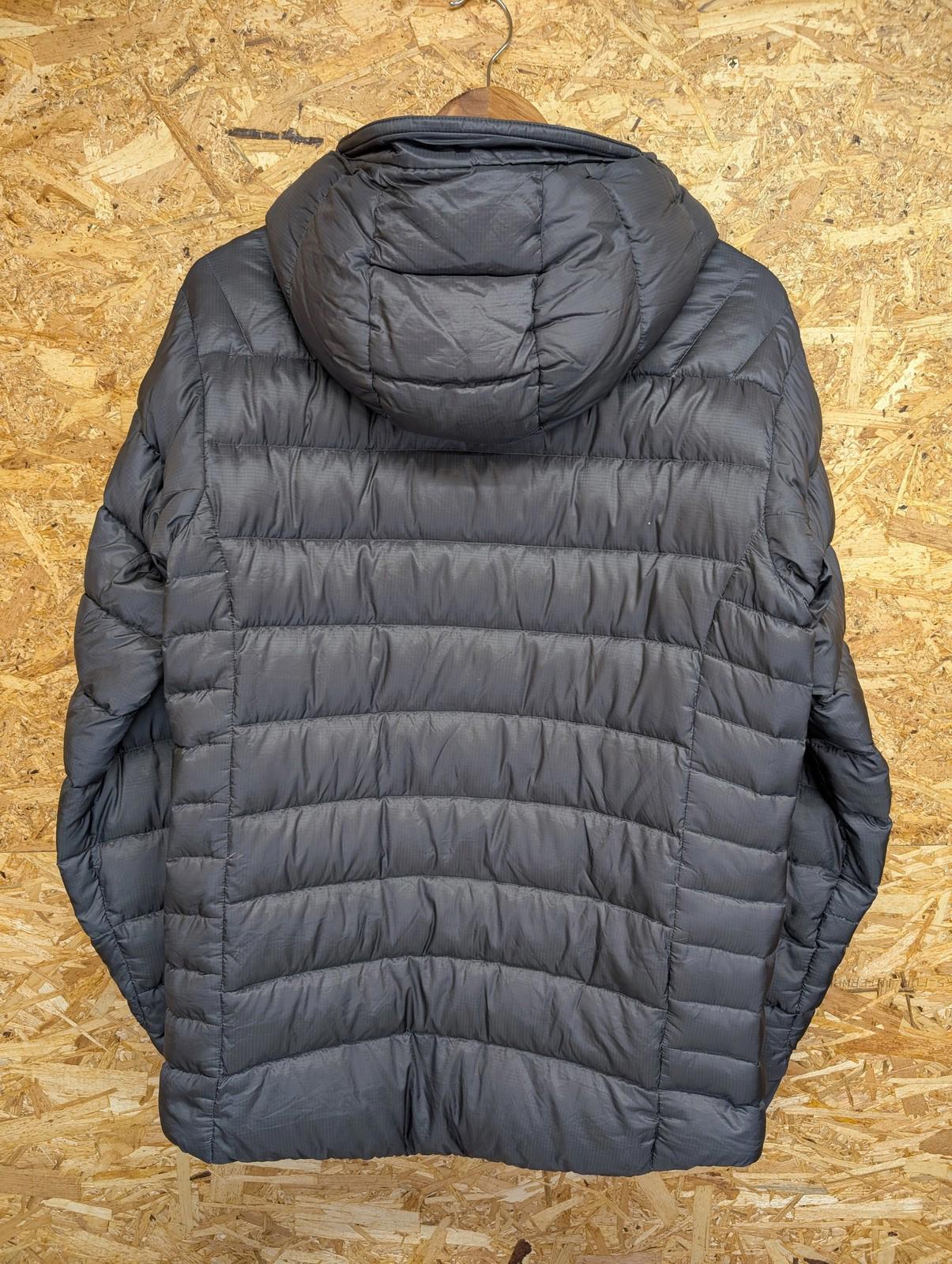 Rab Electron Jacket Small Men Insulated Down Hooded Grey Black Hiking Puffer