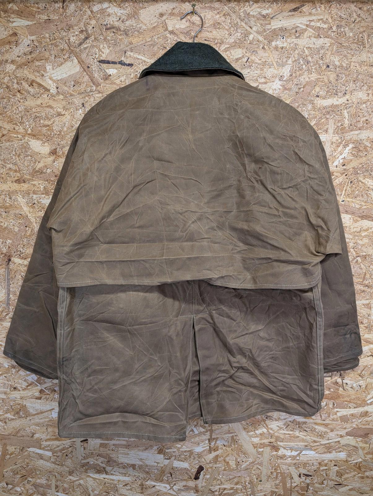 Filson Packer Tin Cloth Jacket Medium Men 61N Coat Wool Collar Wax Tan Brown