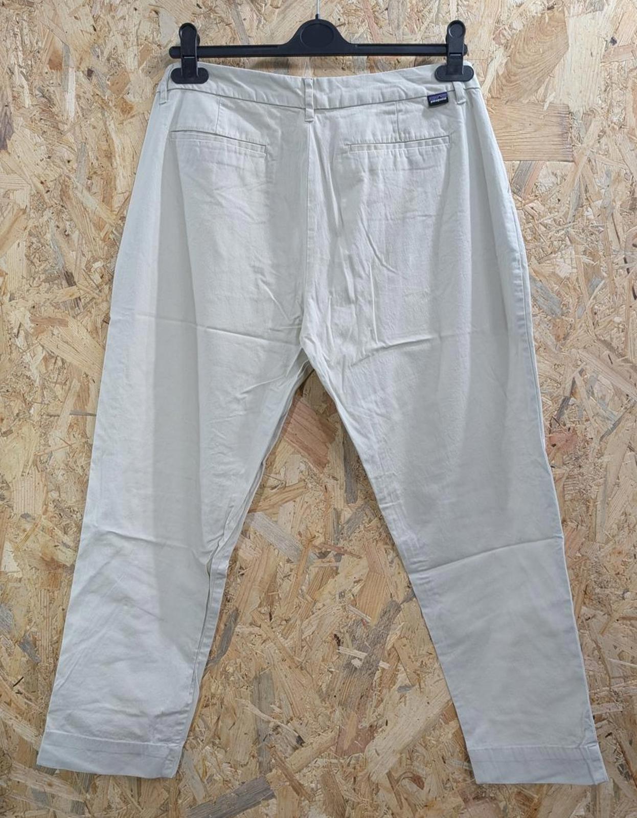 Patagonia Chino Trousers UK 14 W34 Women Cream Beige Cotton Wide Leg Relax Fit