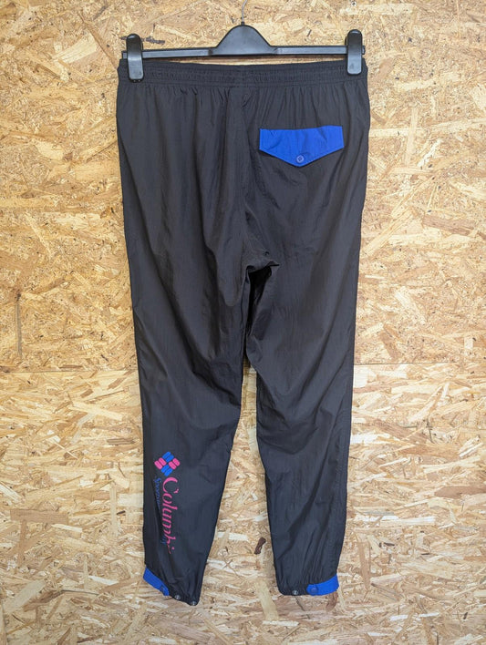Columbia Track Pants Mens M Elastic Waist Drawstring Black Blue Sportswear