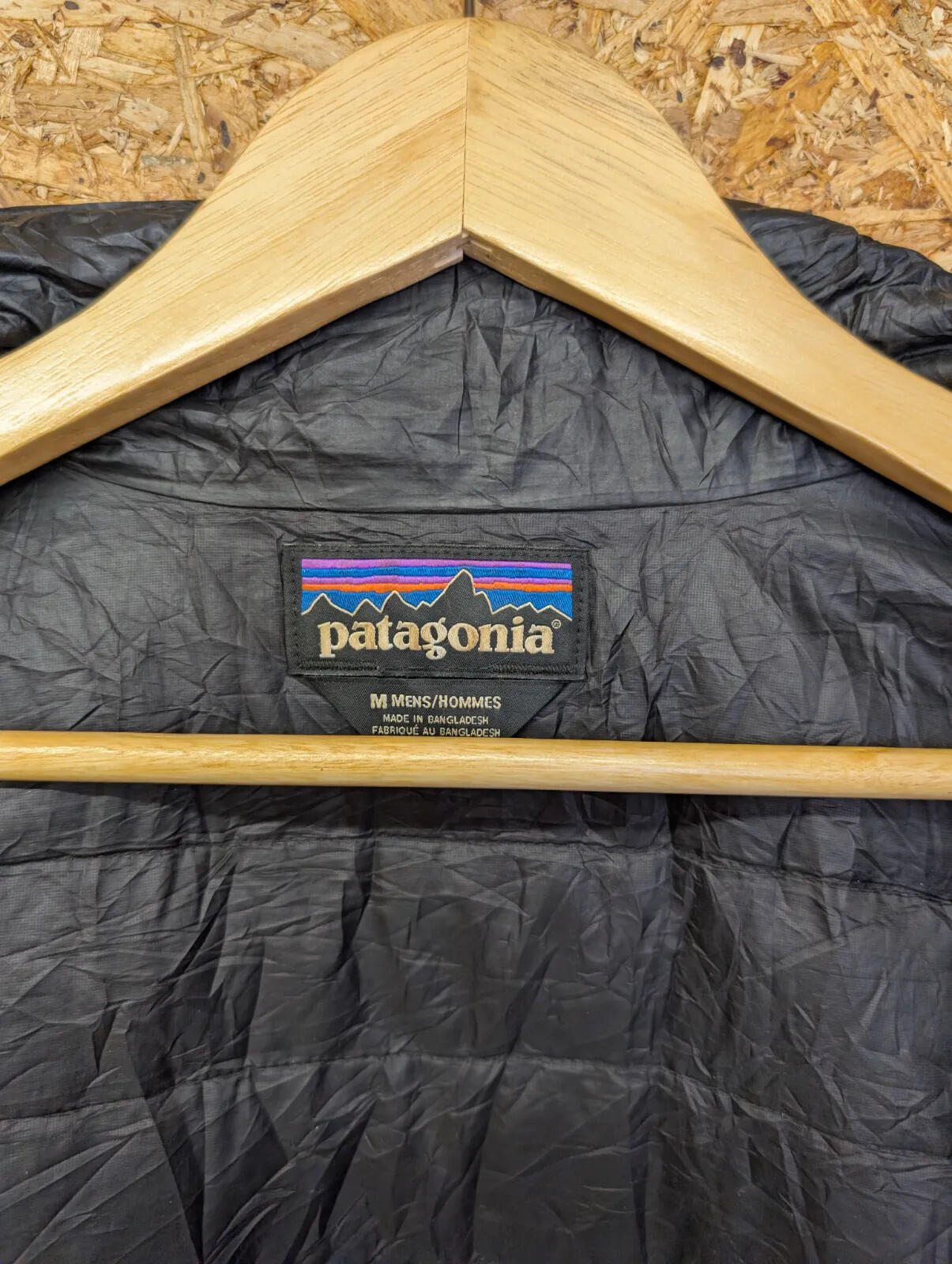 Patagonia Down Sweater Jacket Mens Medium Quilted Black Puffer Full Zip Layer