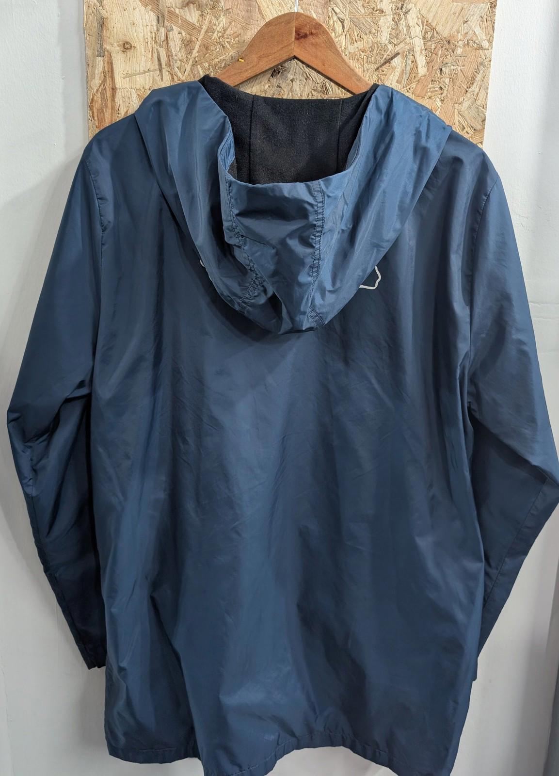 Vans Turnstall Jacket Large Men Hooded Logo Fleece Lined Windbreaker Navy Blue