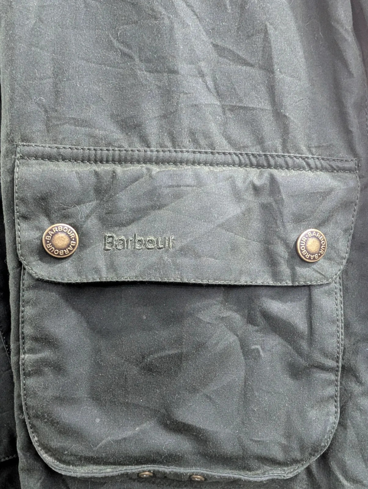 Barbour Cropped Border Jacket Womens UK6 Dark Green Waxed Cotton Corduroy Collar