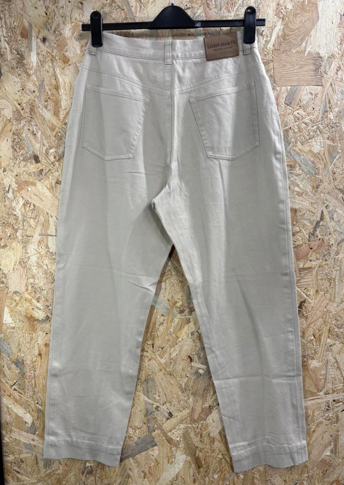 Ralph Lauren Jeans UK 12 W32 L32 Women Beige Tapered Fit Zip Fly Vintage Y2K