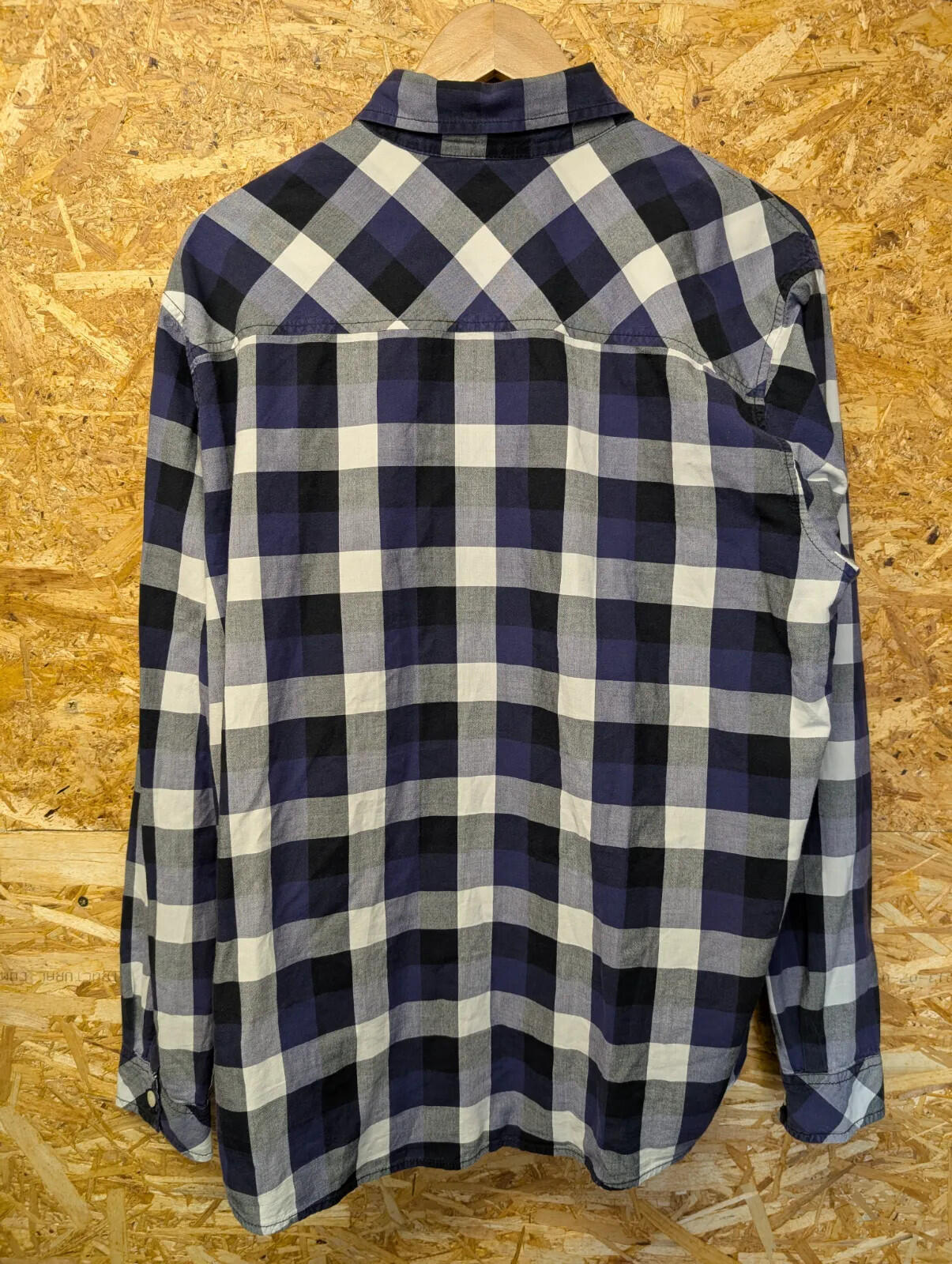Carhartt Peyton Shirt Mens XL Long Sleeve Blue Purple White Check Cotton Plaid