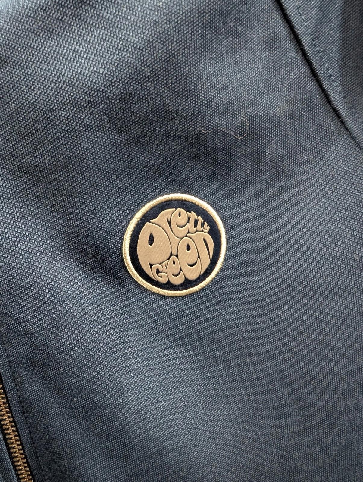 Pretty Green Men's Track Jacket Size Small Retro Zip Navy Beige Pockets