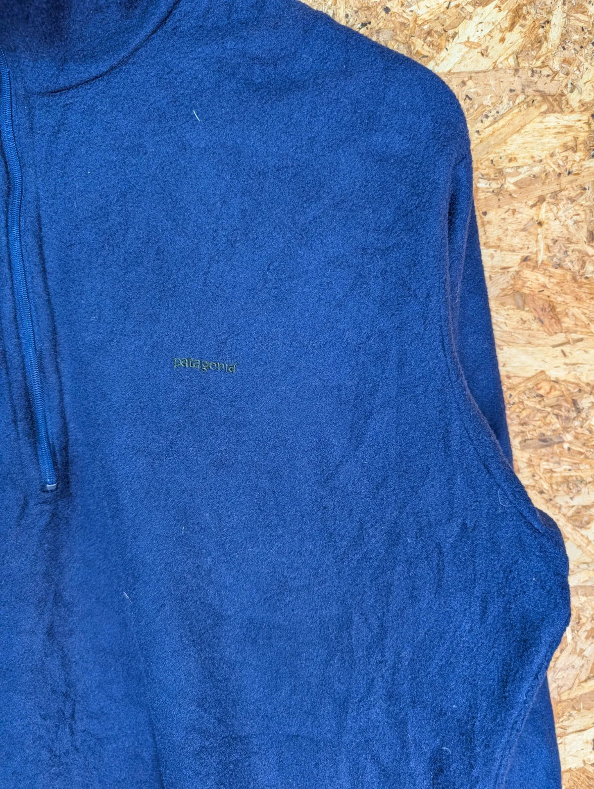 Patagonia Capilene 1/4 Zip Fleece Mens Medium Blue Hiking Walking Layer Collared