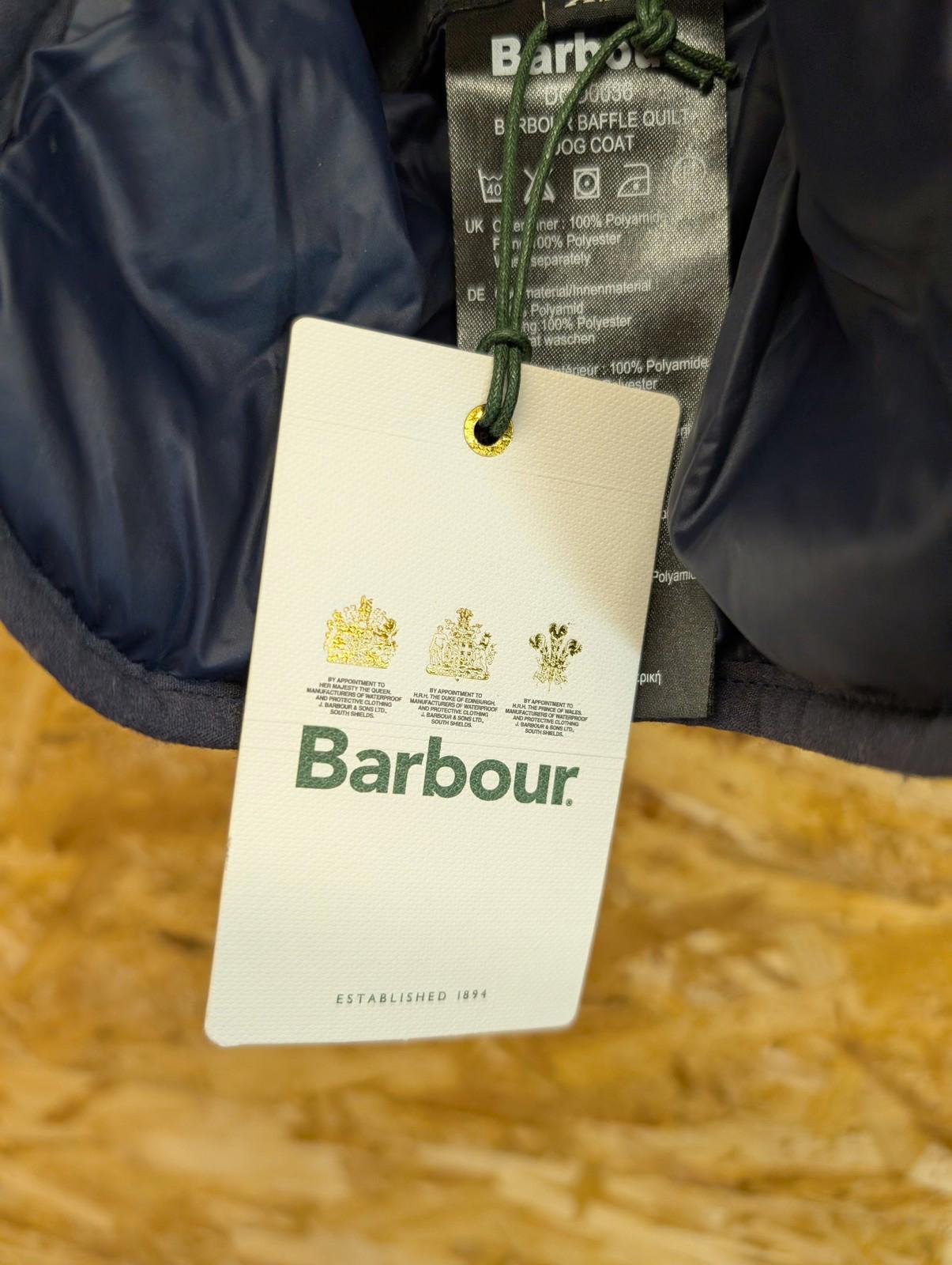 Barbour Baffle Quilt Dog Coat XS Waterproof Winter Apparel Navy