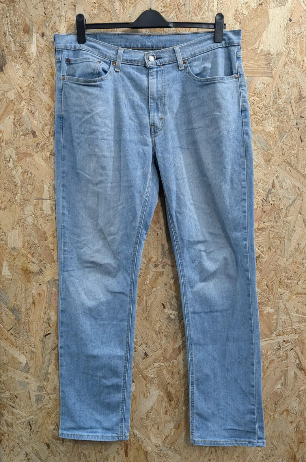Levis 541 Jeans Mens W36 L34 Light Blue Wash Stretch Denim Straight Leg Zip Fly