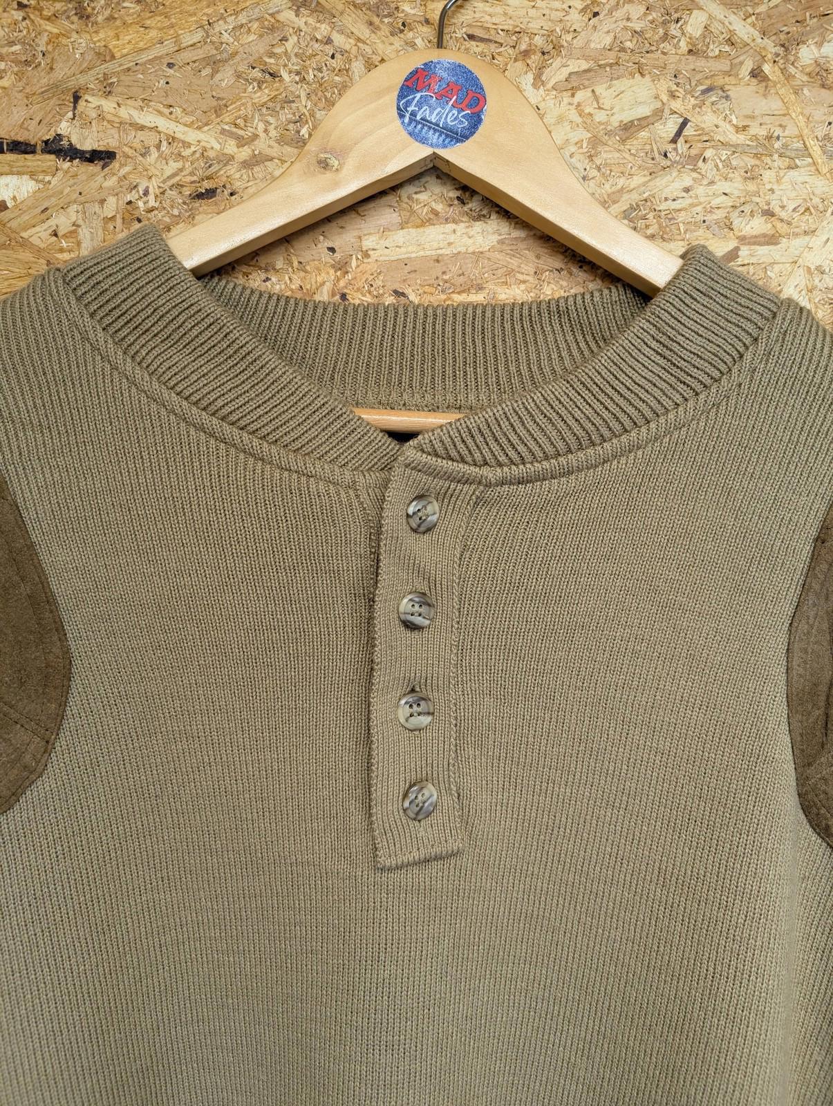 Filson Henley Guide Jumper XXL Men Wool Khaki Tan Brown Shoulder Patch Made USA