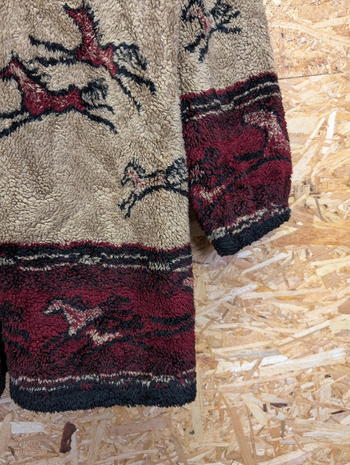 Mazmania Fleece Hoodie Medium 12-14 Women Jacket Vintage Horse Pattern USA Made