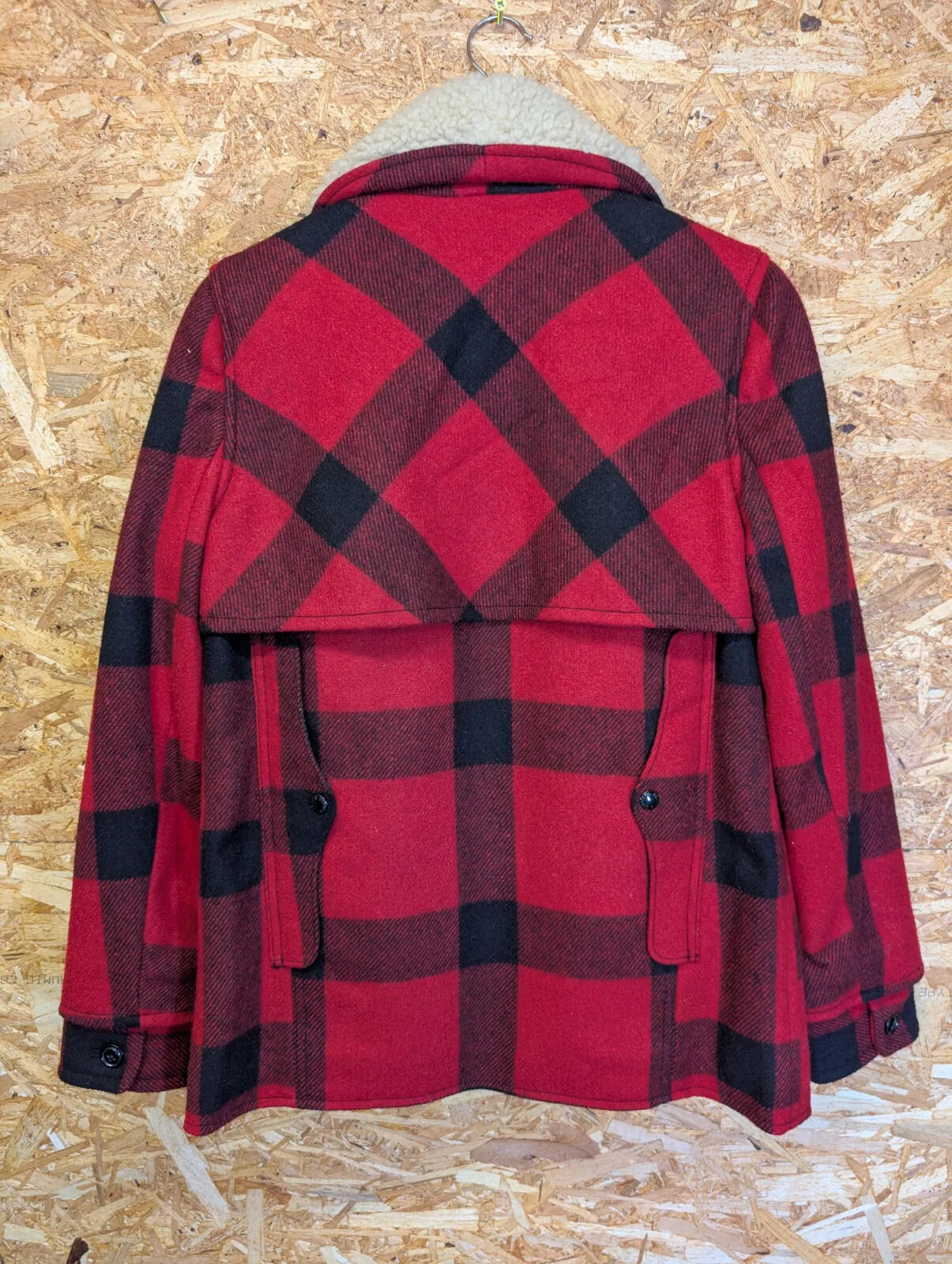 Ralph Lauren Denim & Supply Jacket Mens S Mackinaw Red Wool Buffalo Plaid Sherpa