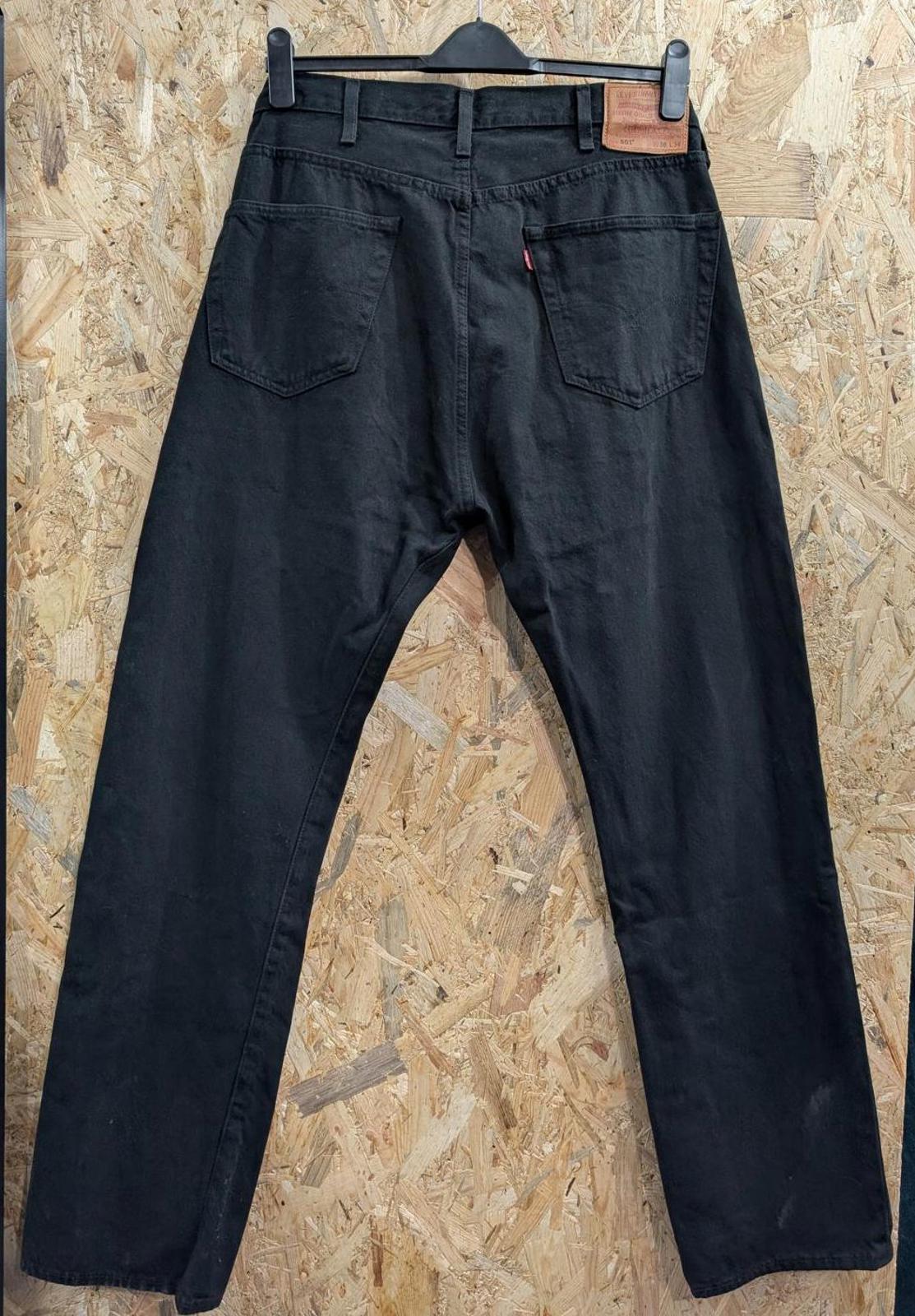 Levis 501 Black Jeans W38 L34 Men Vintage Straight Leg Button Fly Premium Big-E