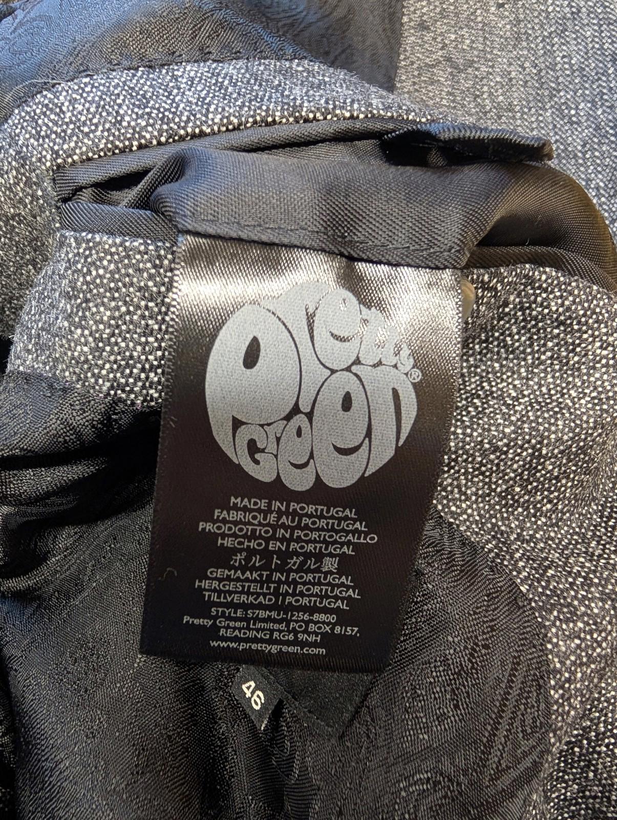 Pretty Green Chore Jacket Blazer Size XXL 46 Mens Charcoal 2-Button Black Label