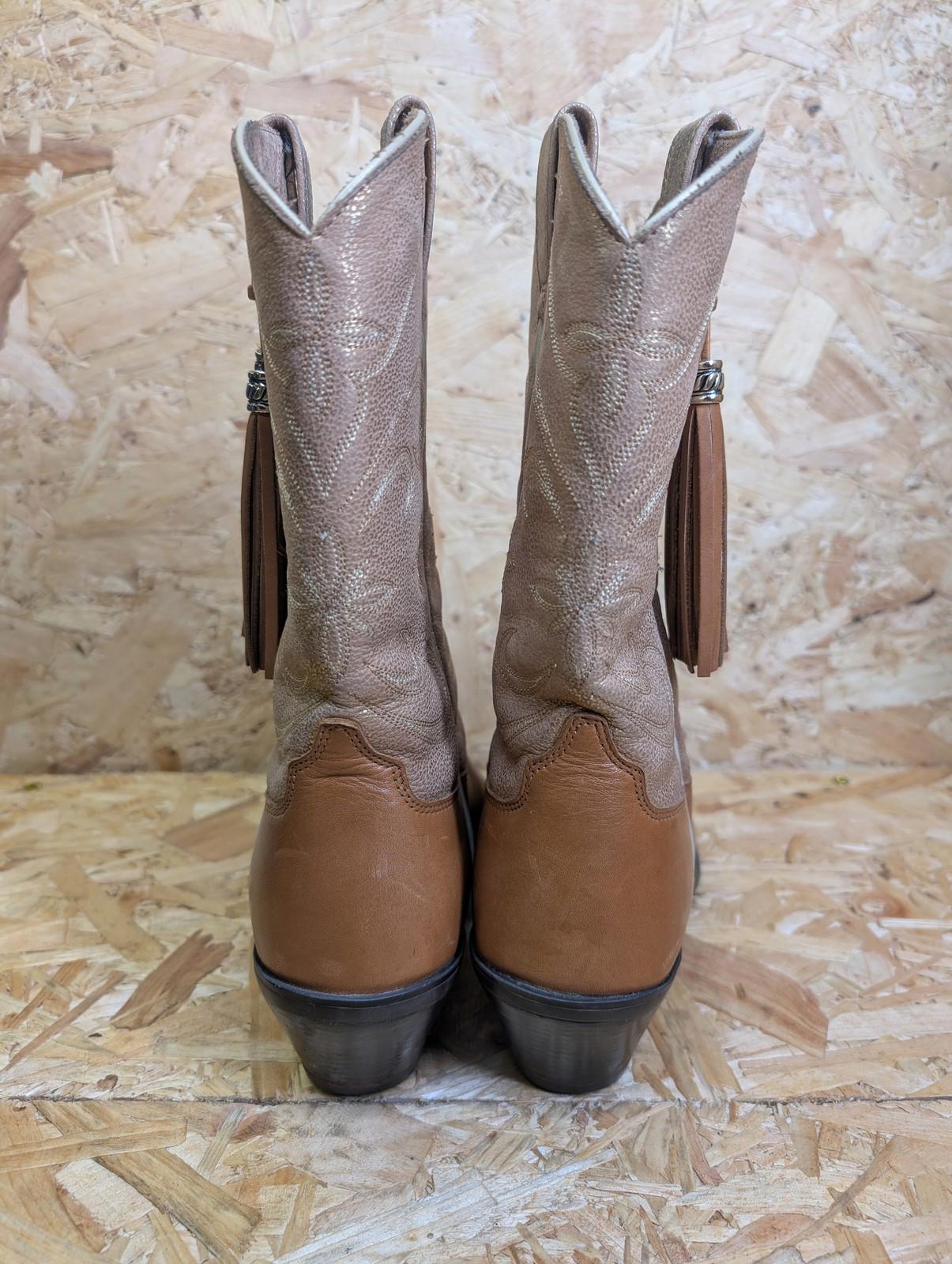 Ariat Western Boots UK 6.5 Women Leather Tassel Cowboy Embroidered Heritage Snub