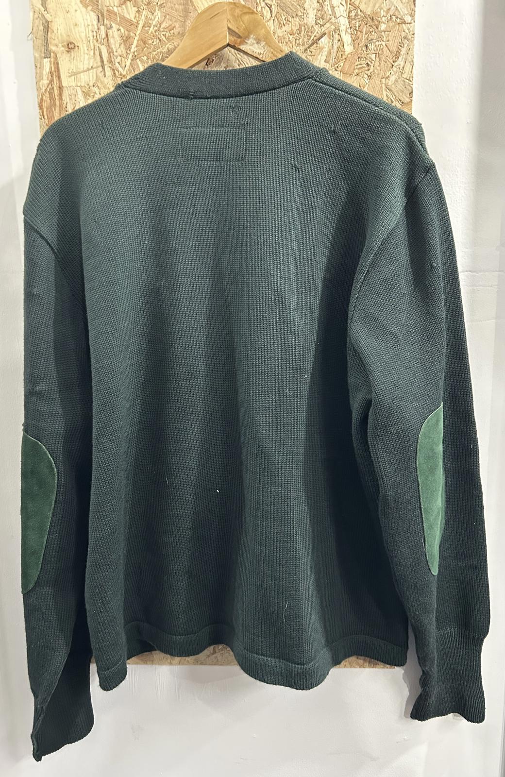 Filson Mens Size XL Vintage Green Wool Leather Cardigan Style 713 USA Made