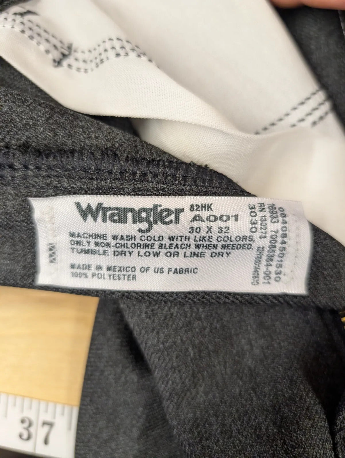 Vintage Wrangler Wrancher Bootcut Trousers W30 L32 Men Grey Stretch 82HK Zip NWT