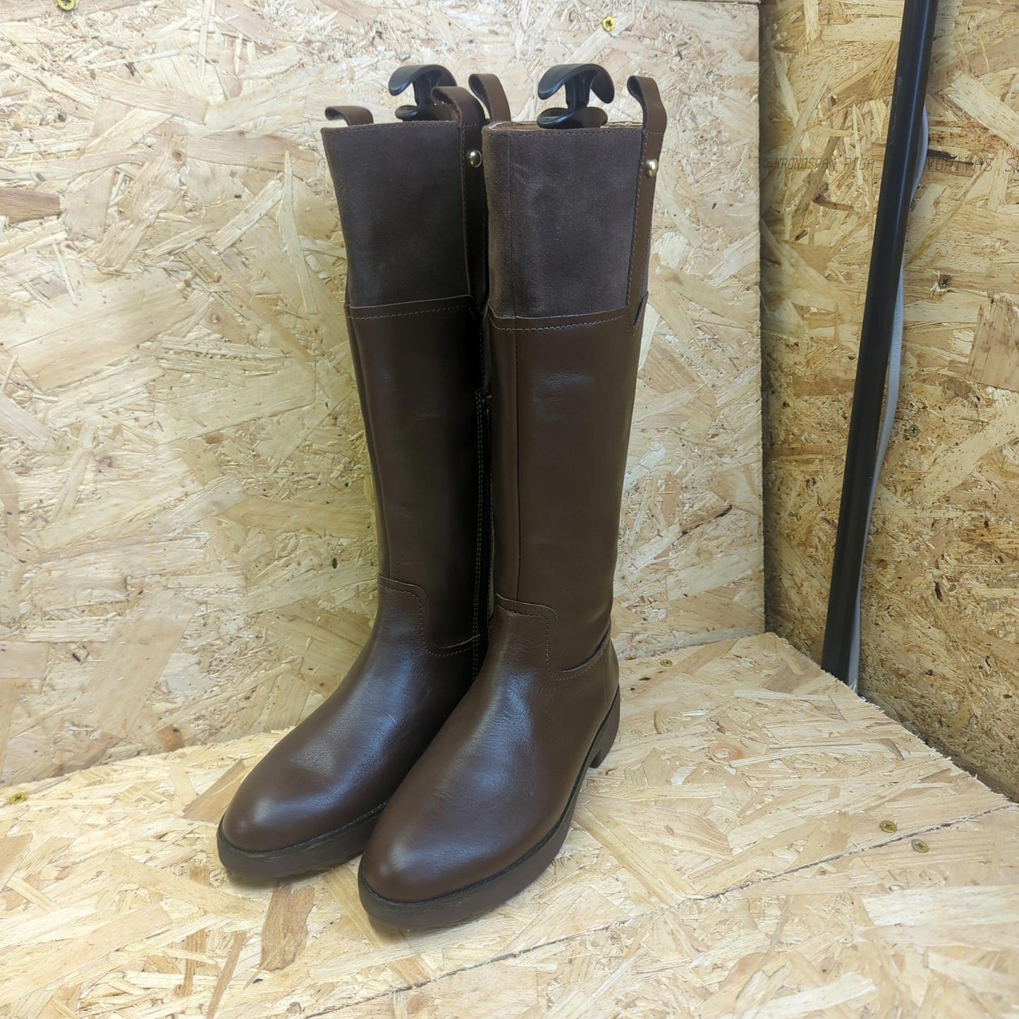 Fitflop Womens Signey Mixte Boots Zip Knee High Leather UK Size 4 Eu 37 VGC