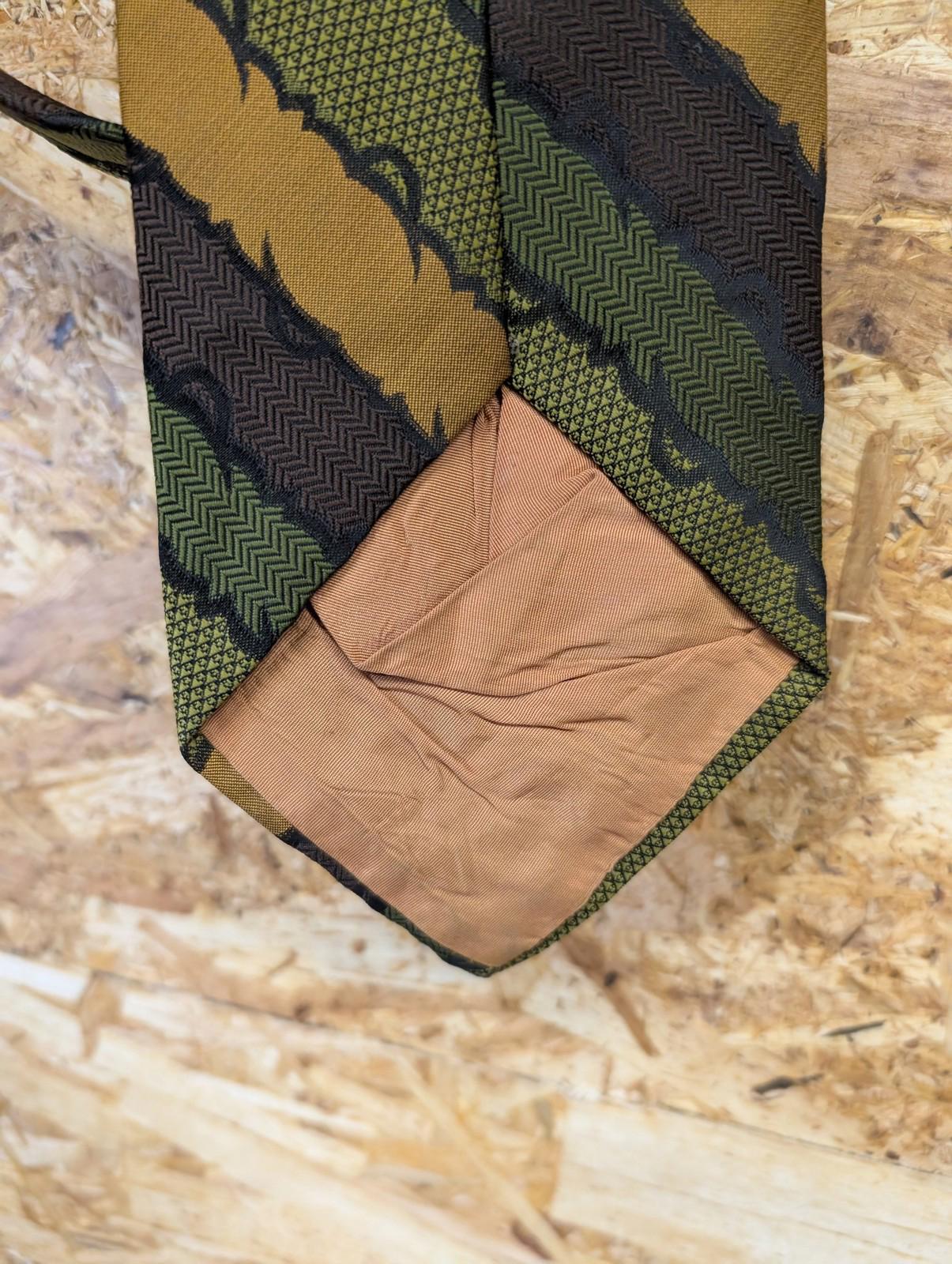 Aqua Marine Haute Couture Tie Mens Classic Geometric Pattern Brown Green