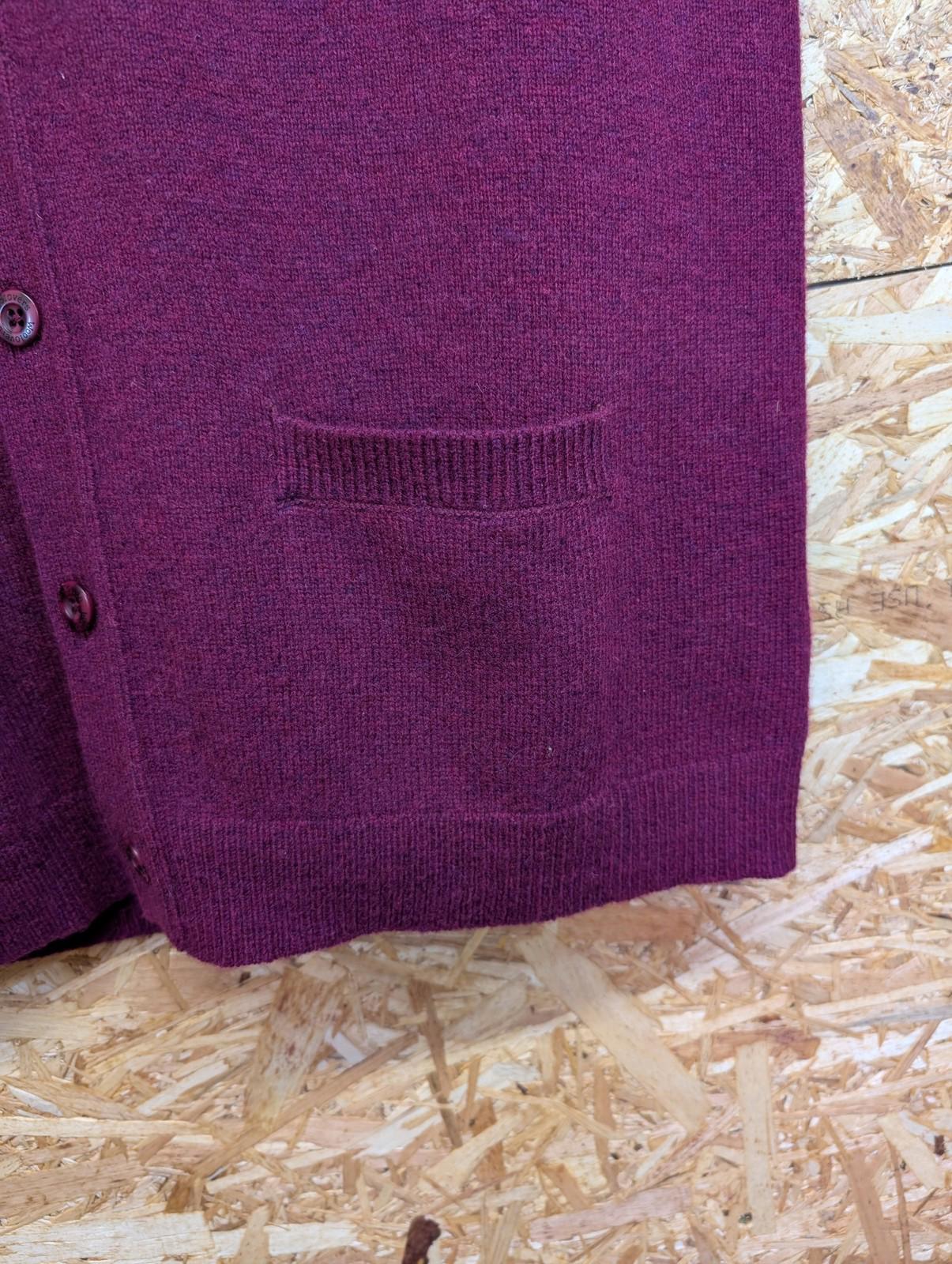 Woolovers Waistcoat Mens Large Wool Button Sleeveless Purple Magenta