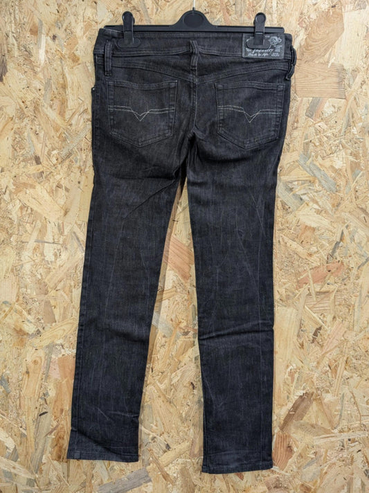 Diesel Matic Jeans W28 L30 Low Rise Women Studded Black 008J7 Stretch