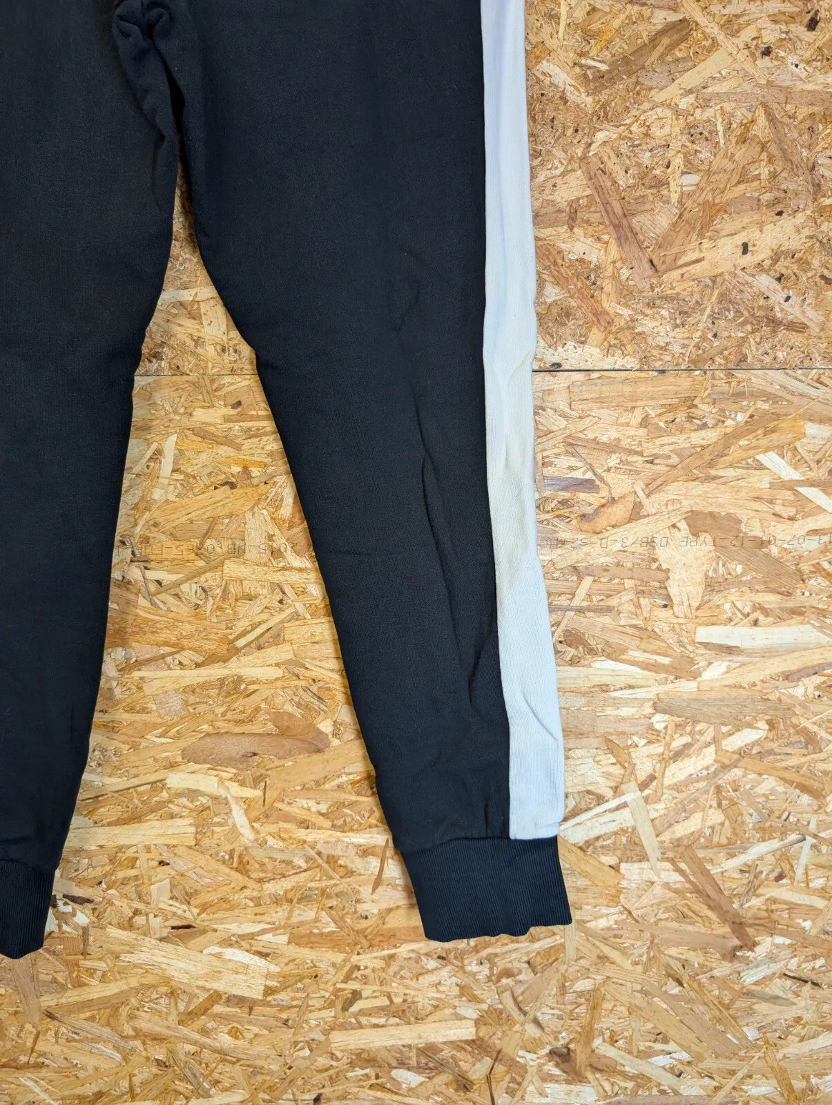 Moncrief London Joggers W32 W34 Black White Cotton Stripe Logo Zip Pocket Cuffed