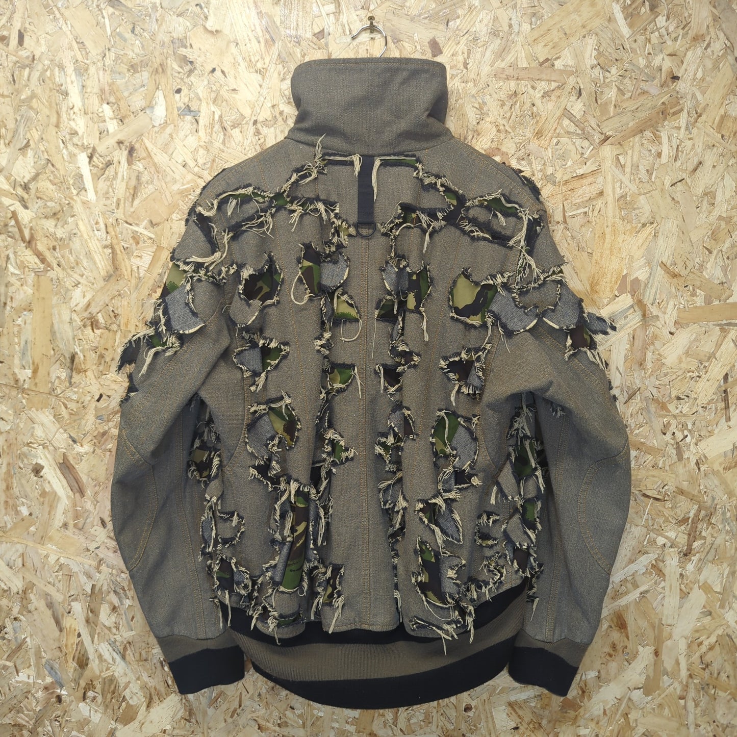 Griffin Blade-cut Bomber Camouflage Parka Cotton Green Camo Canvas Mens Medium