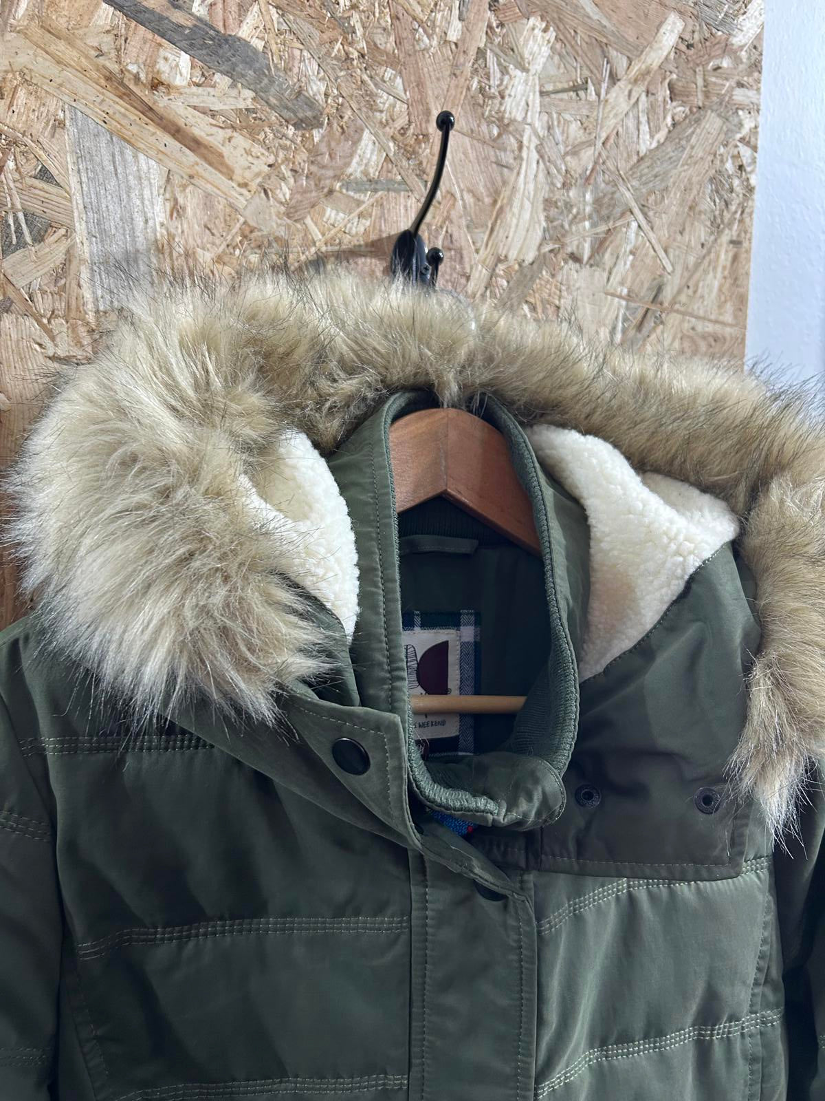 Weird Fish Tonka Parka Womens Medium 10 Khaki Green Quilted Puffer Hooded Coat