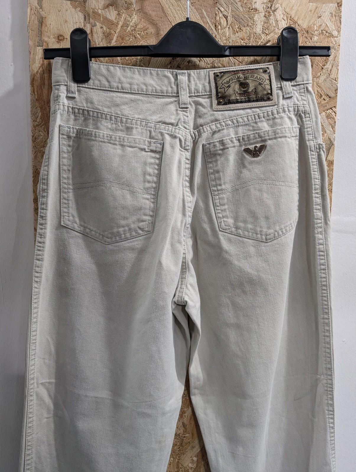 Armani Jeans W31 L29 Men Regular Fit Beige Denim Trousers Tapered Leg Italy Made
