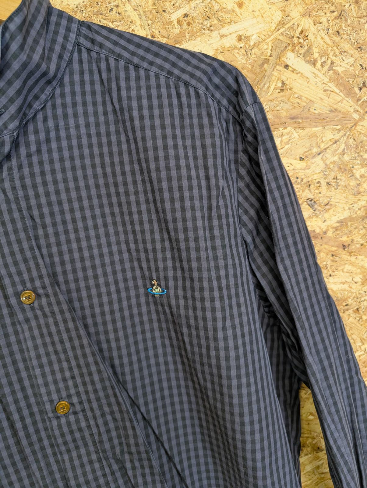 Vivienne Westwood Shirt XL Blue Check Long Sleeve Cotton Vintage