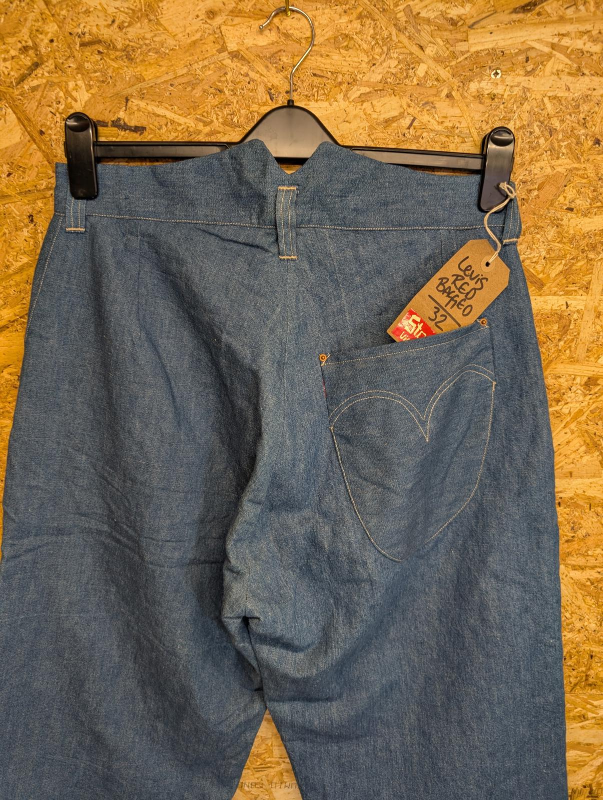 Levis RED Bagged Jeans W32 Redline Selvedge Silk Lined Hemp Baggy Japanese