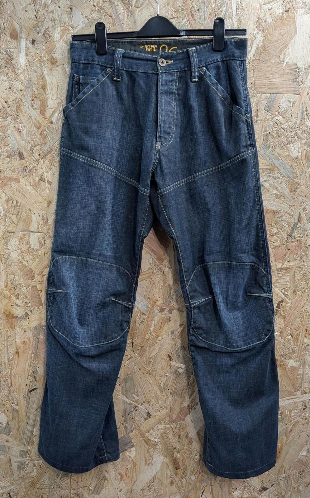 G-Star Elwood Heritage Loose Jeans W31 L30 Men Y2K Buckle Navy Blue Vintage Dark