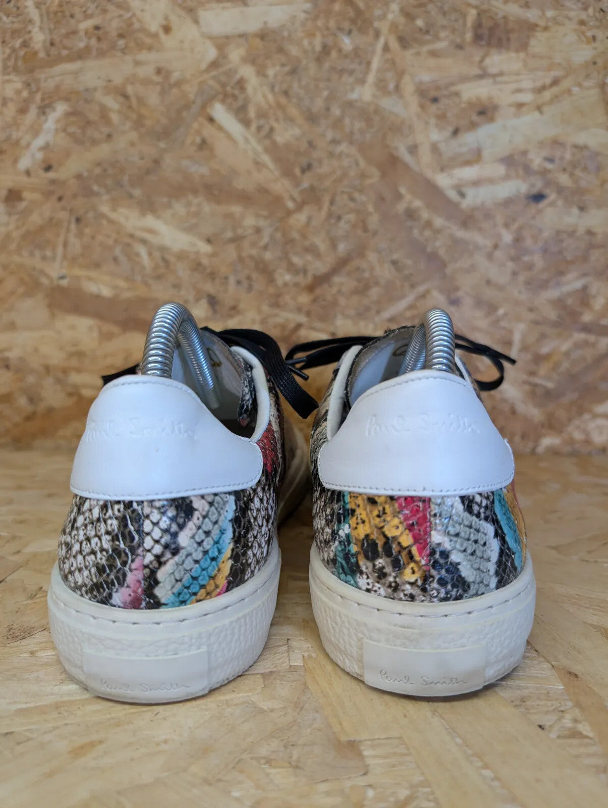 Paul Smith Lace Up Trainers UK 7.5 Peace Leather Snake Low Top 50th Anniversary