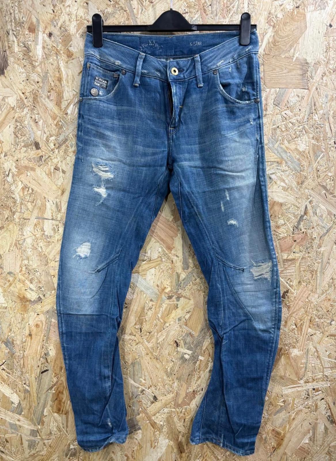 G-Star Arc Loose Tapered Jeans W26 L30 Women Blue Denim Y2K Vintage Carrot Zip