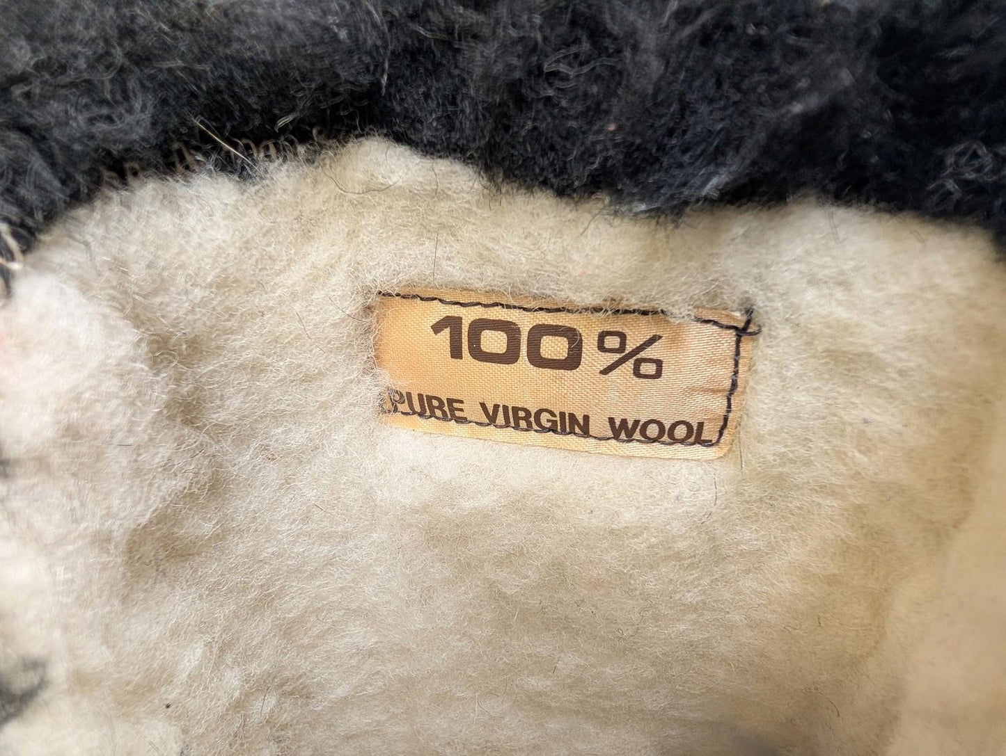 Dival Boots Women UK 6 Fur Trim Shearling Wool Style Black Winter Vintage 80s