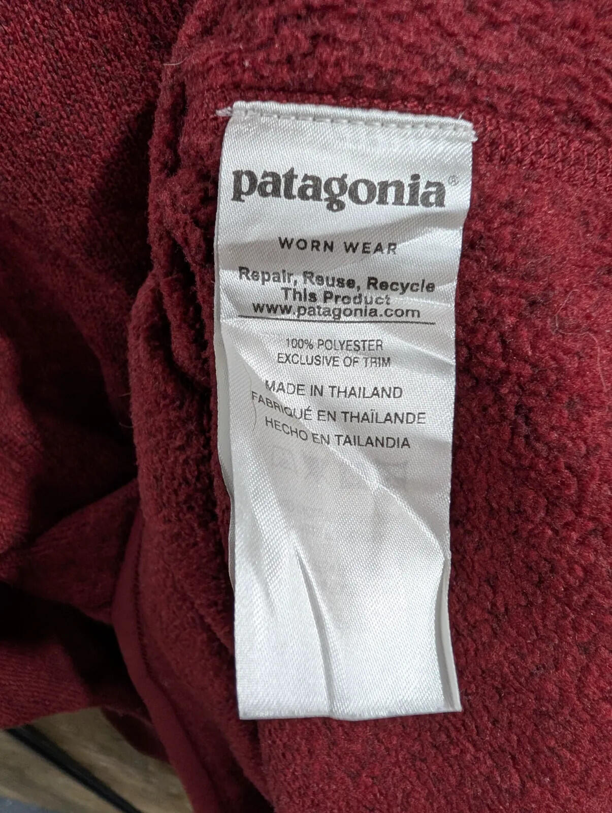 Patagonia Better Sweater Fleece Mens XL Small Burgundy 1/4 Zip Snap-T Synchilla