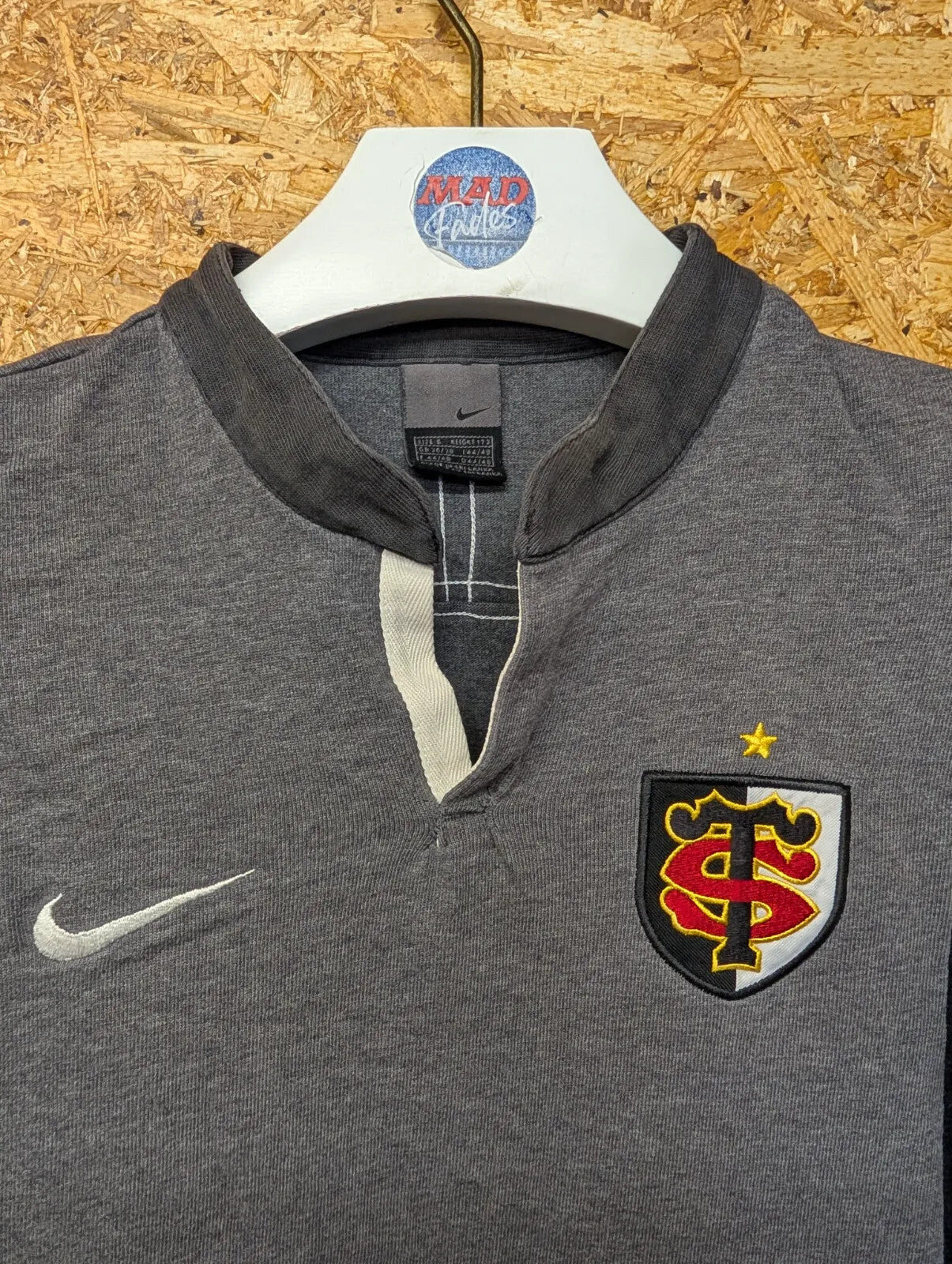 Stade Toulousain 02/03 Away Rugby Shirt Mens Small Nike Grey S/S Vintage Top 14