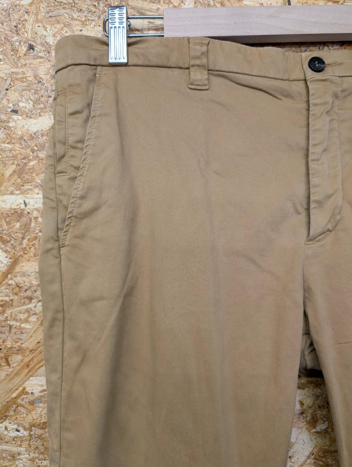 Oliver Sweeney Slim Chinos Mens W34 L32 Tan Brown Twill Trousers Zip Fly Smart
