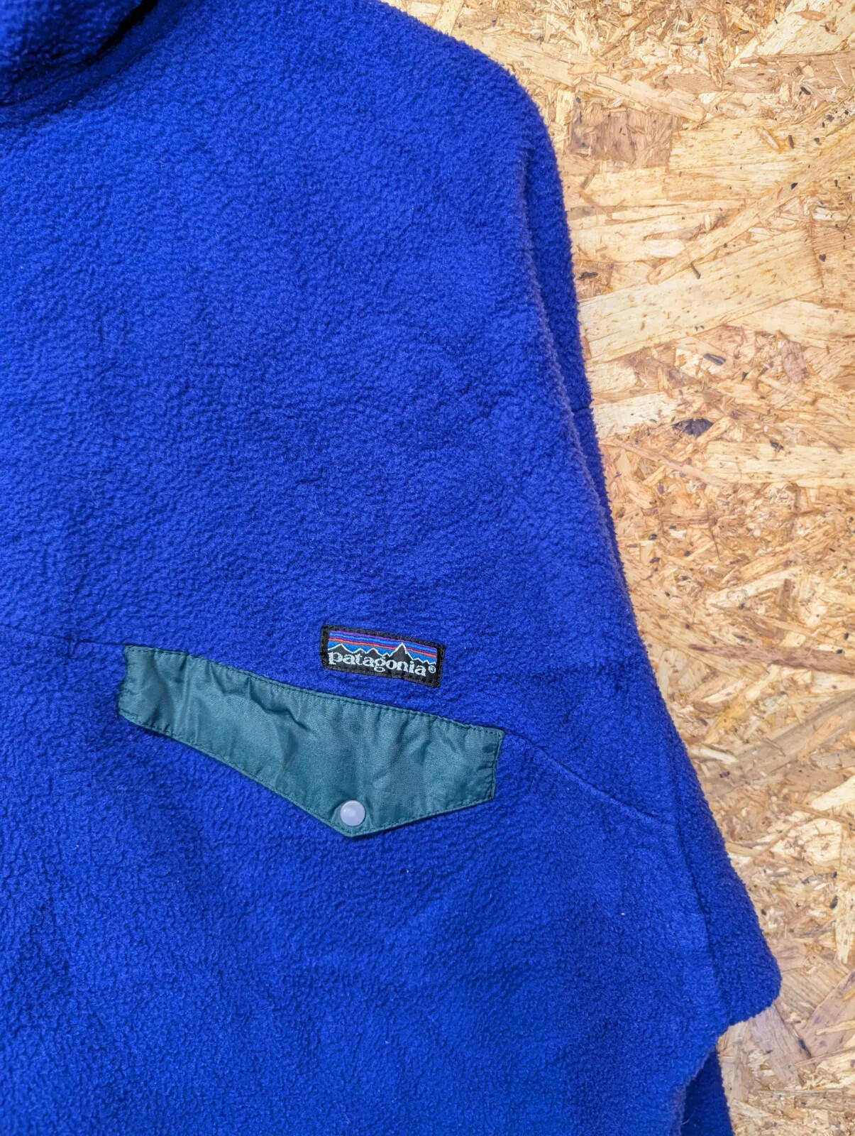 Vintage Patagonia Fleece Pullover Mens Large Blue Purple Snap-T Hiking Walking