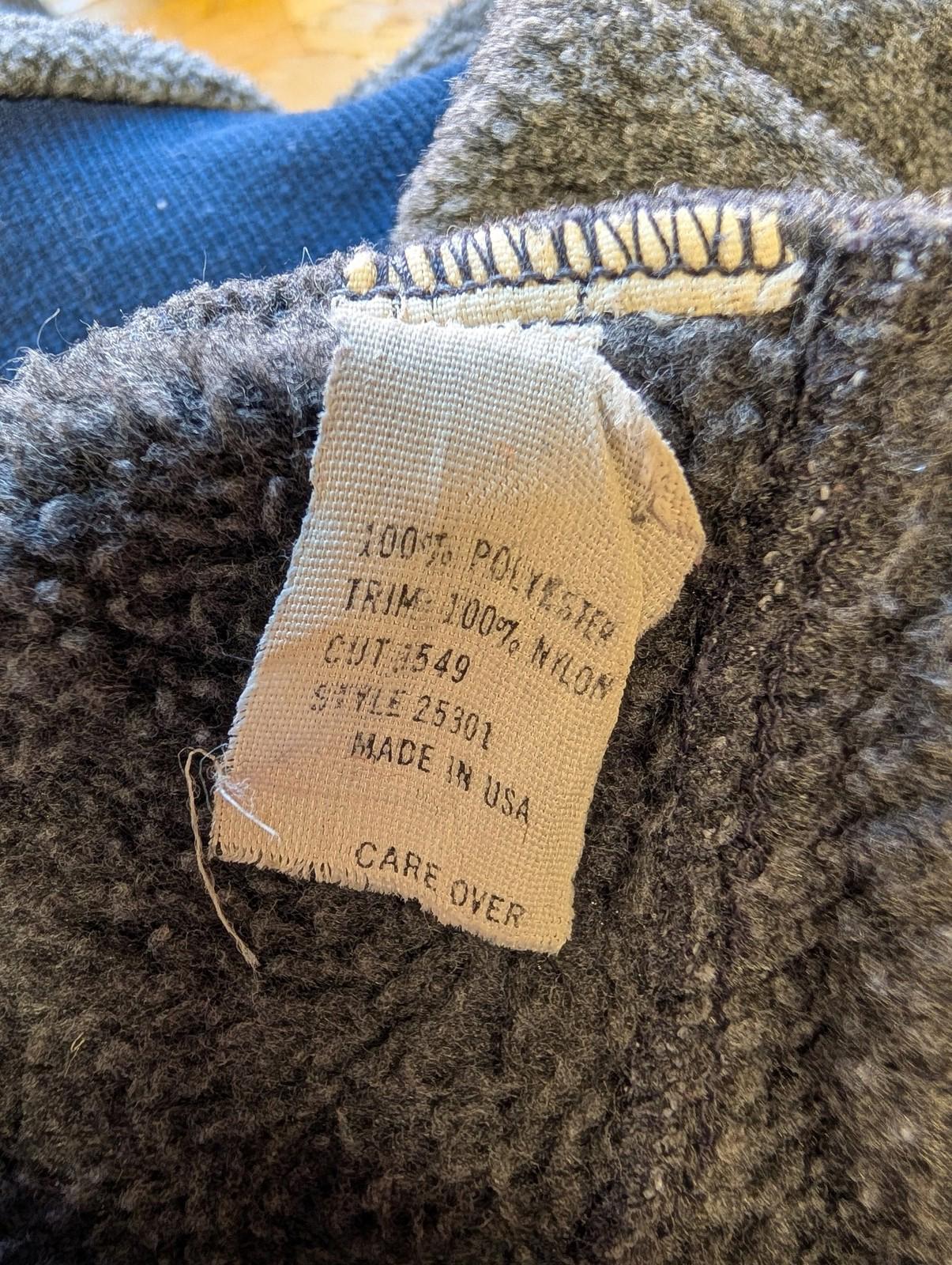 Patagonia Fleece Large Men Sweater Grey Blue Half Zip 1/4 USA Made Vintage 80s