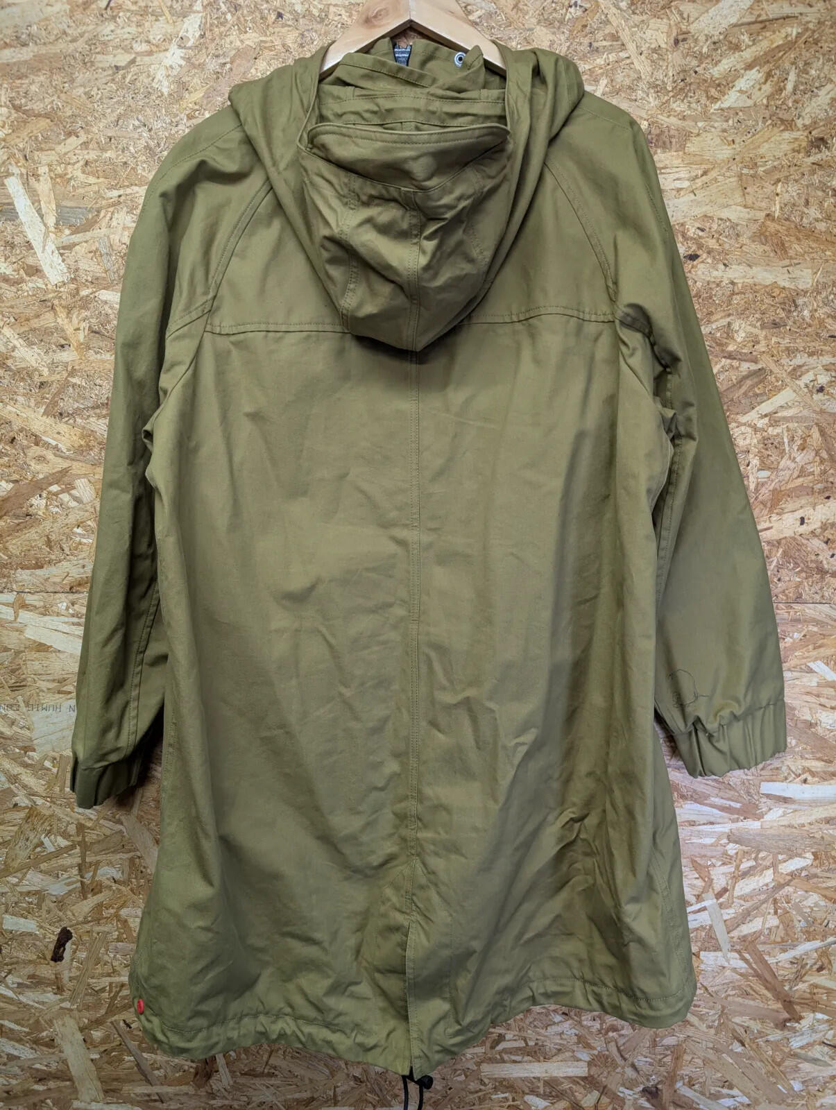 Hunter Hooded Anorak Smock Mens Khaki Green Fishtail Pullover 1/2 Zip Jacket