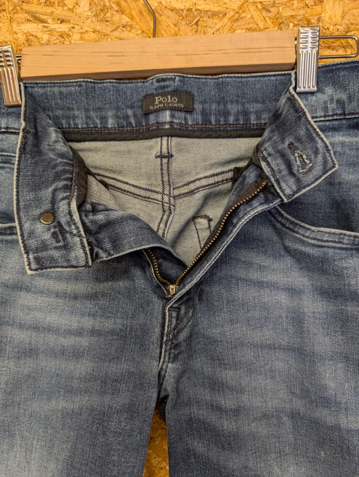 Polo Ralph Lauren Slim Jeans Mens W30 L30 Navy Blue Denim Stretch Zip Fly