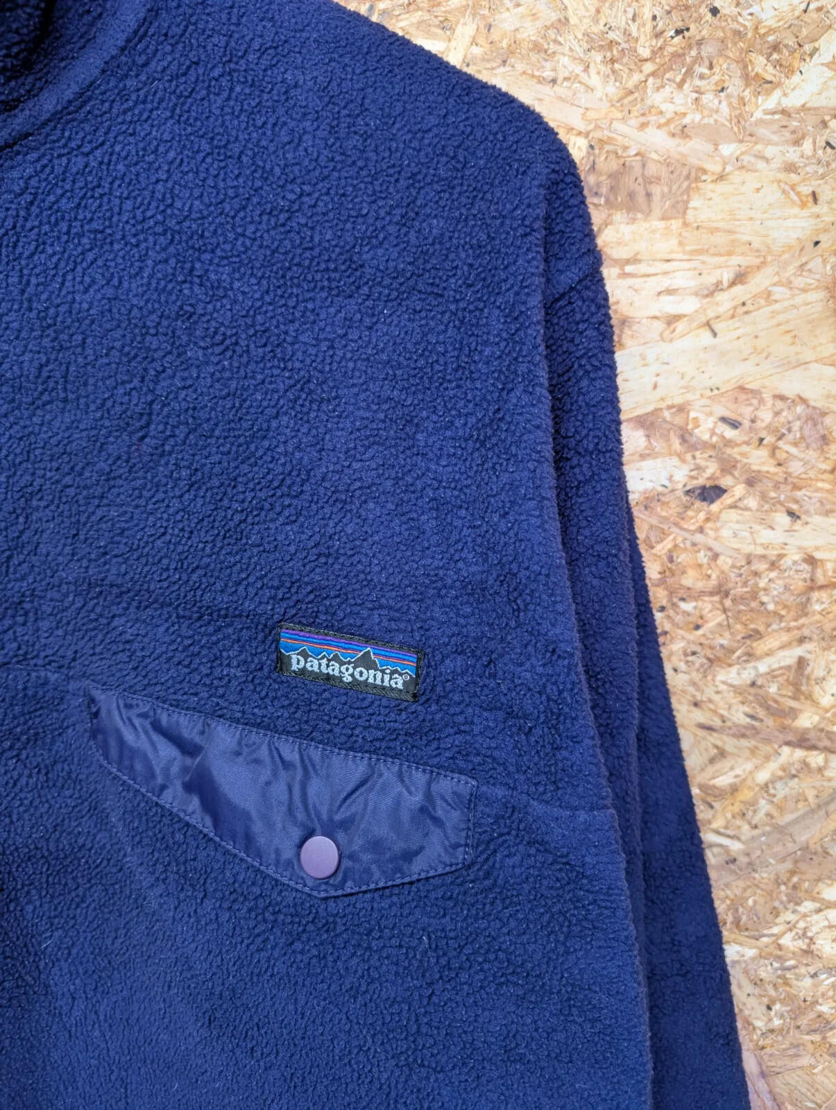 Vintage Patagonia Fleece Mens Medium Navy Blue Snap-T Synchilla 90s Canada