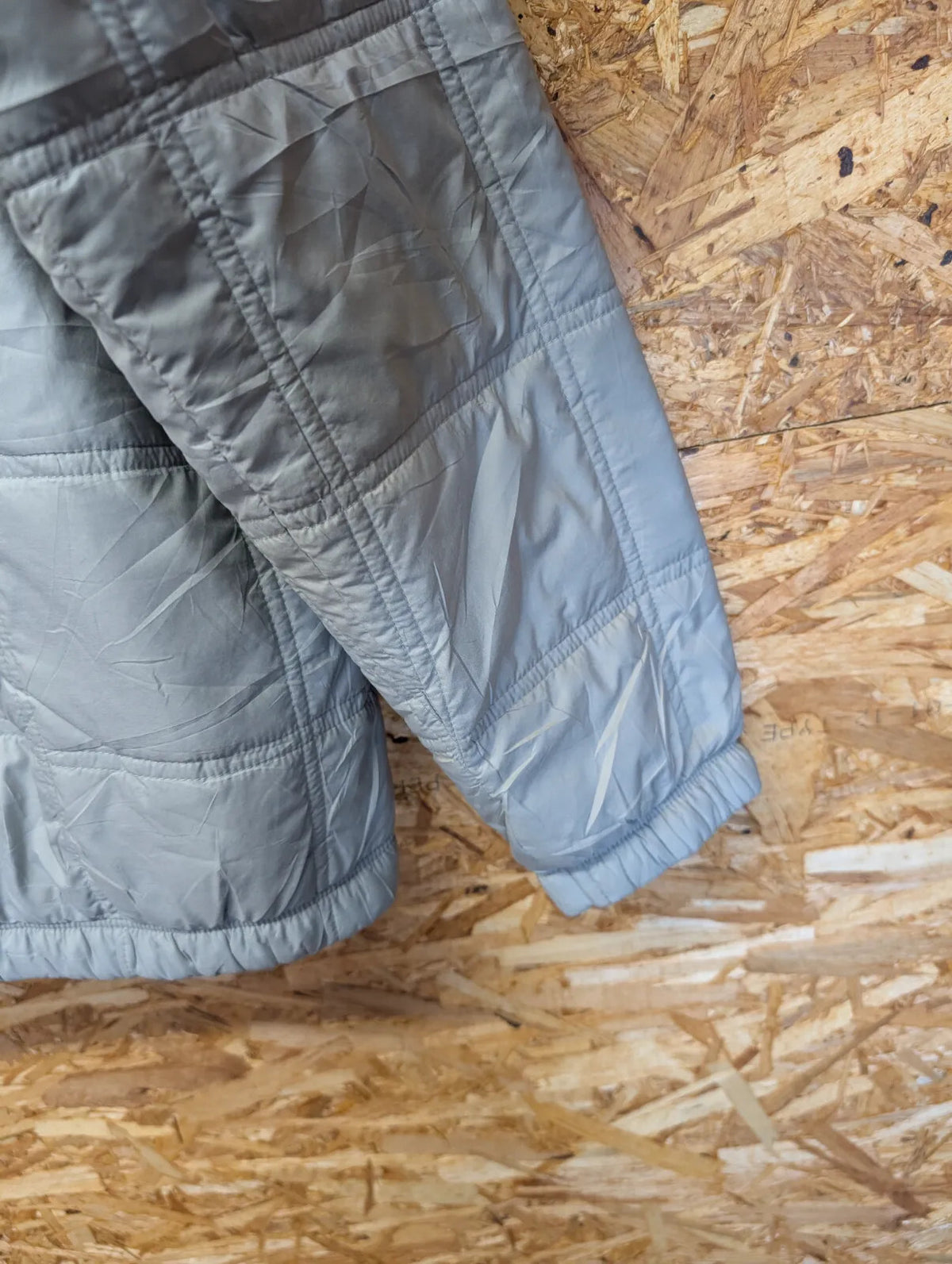 Patagonia Lost Canyon Jacket Womens Small Light Grey Quilted Puffer Padded